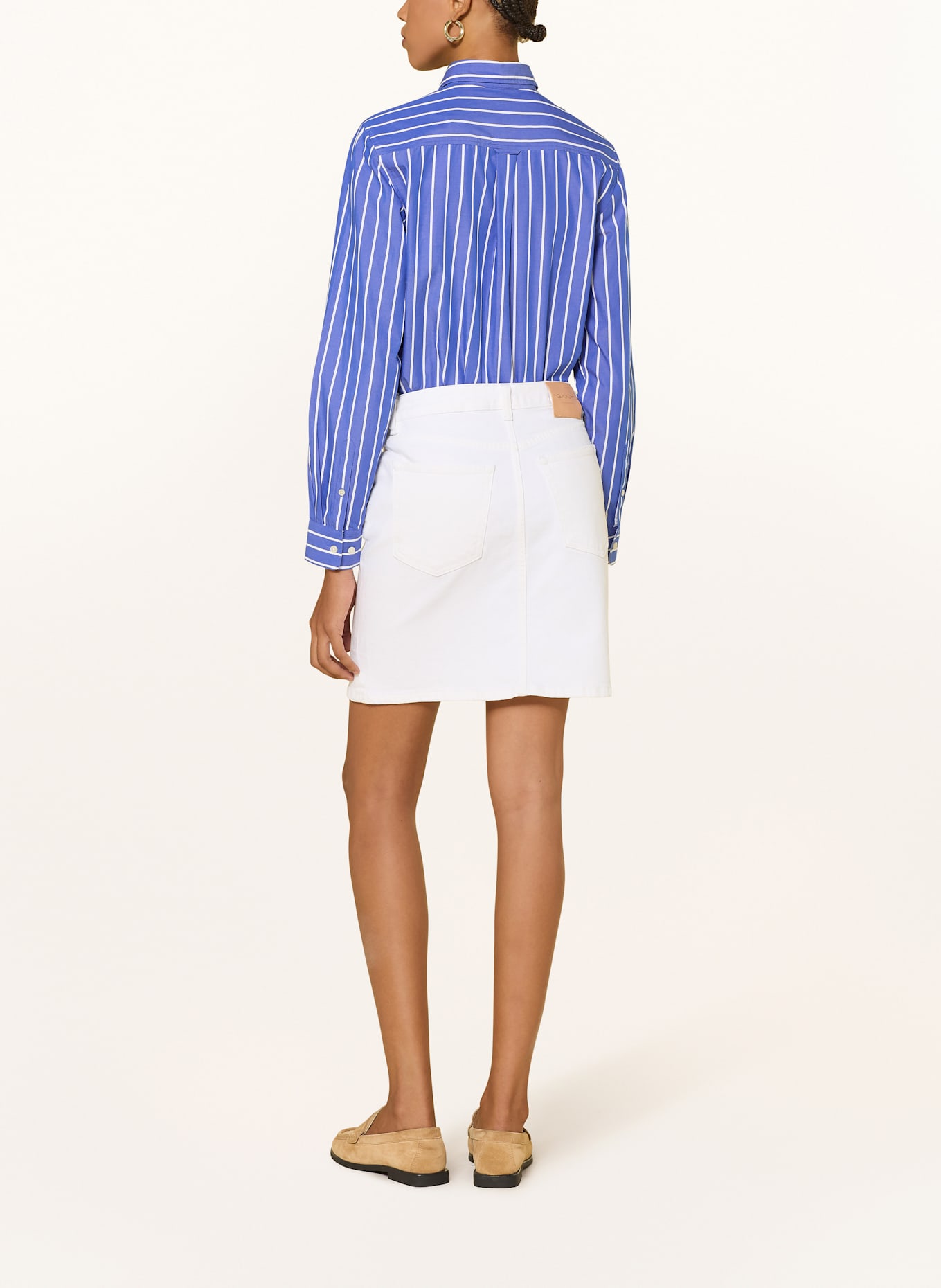 GANT Shirt blouse: BLUE / WHITE