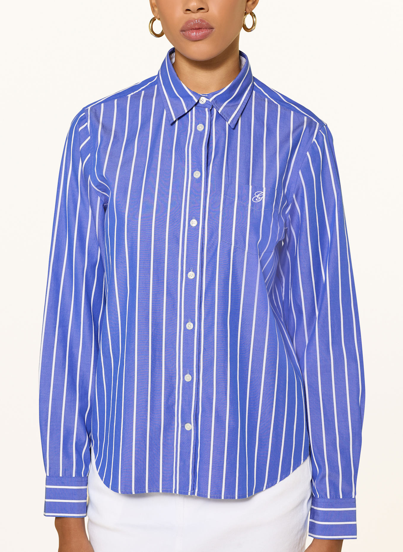 GANT Shirt blouse: BLUE / WHITE