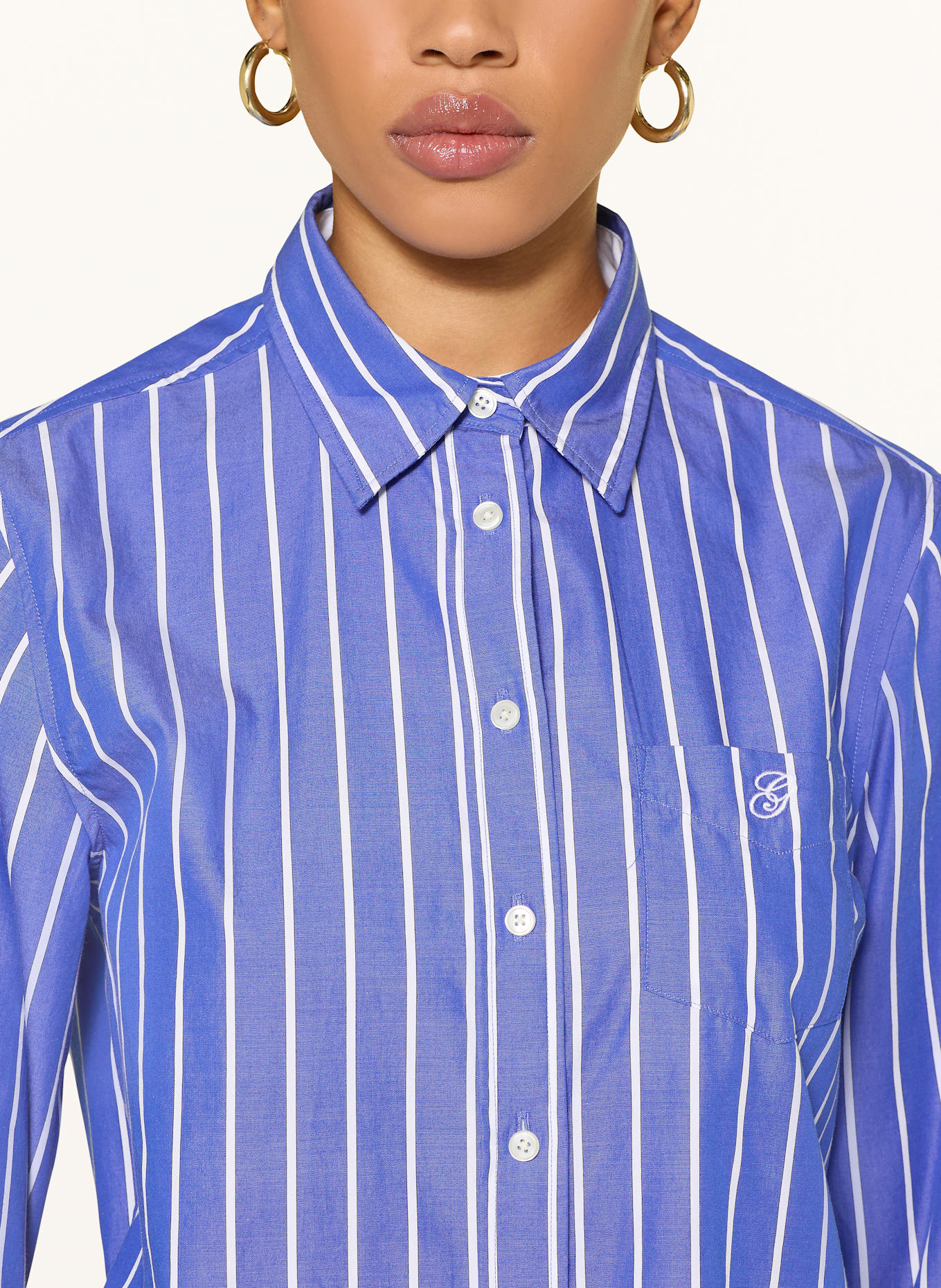 GANT Shirt blouse: BLUE / WHITE