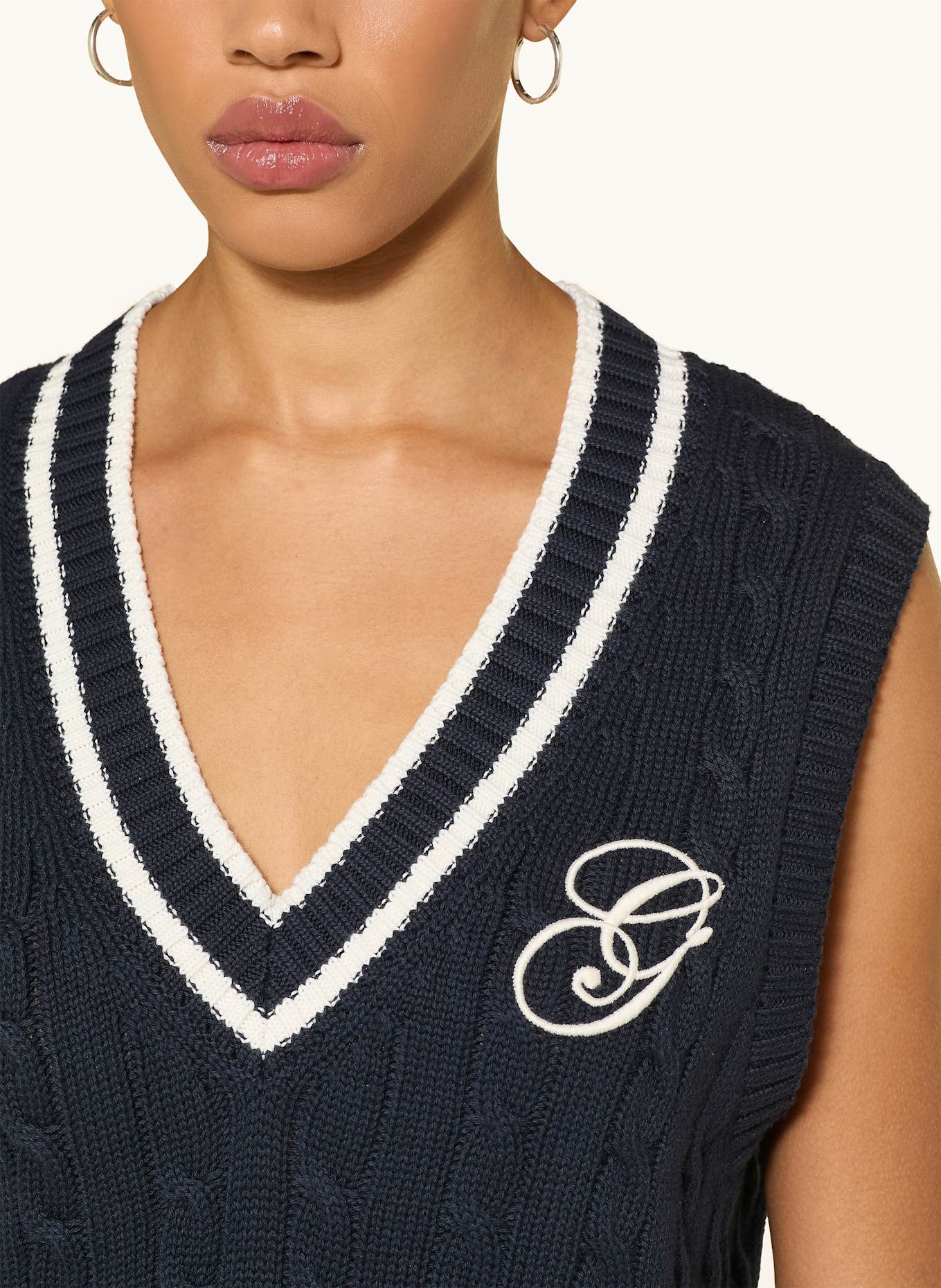 GANT Sweater vest: DARK BLUE / WHITE