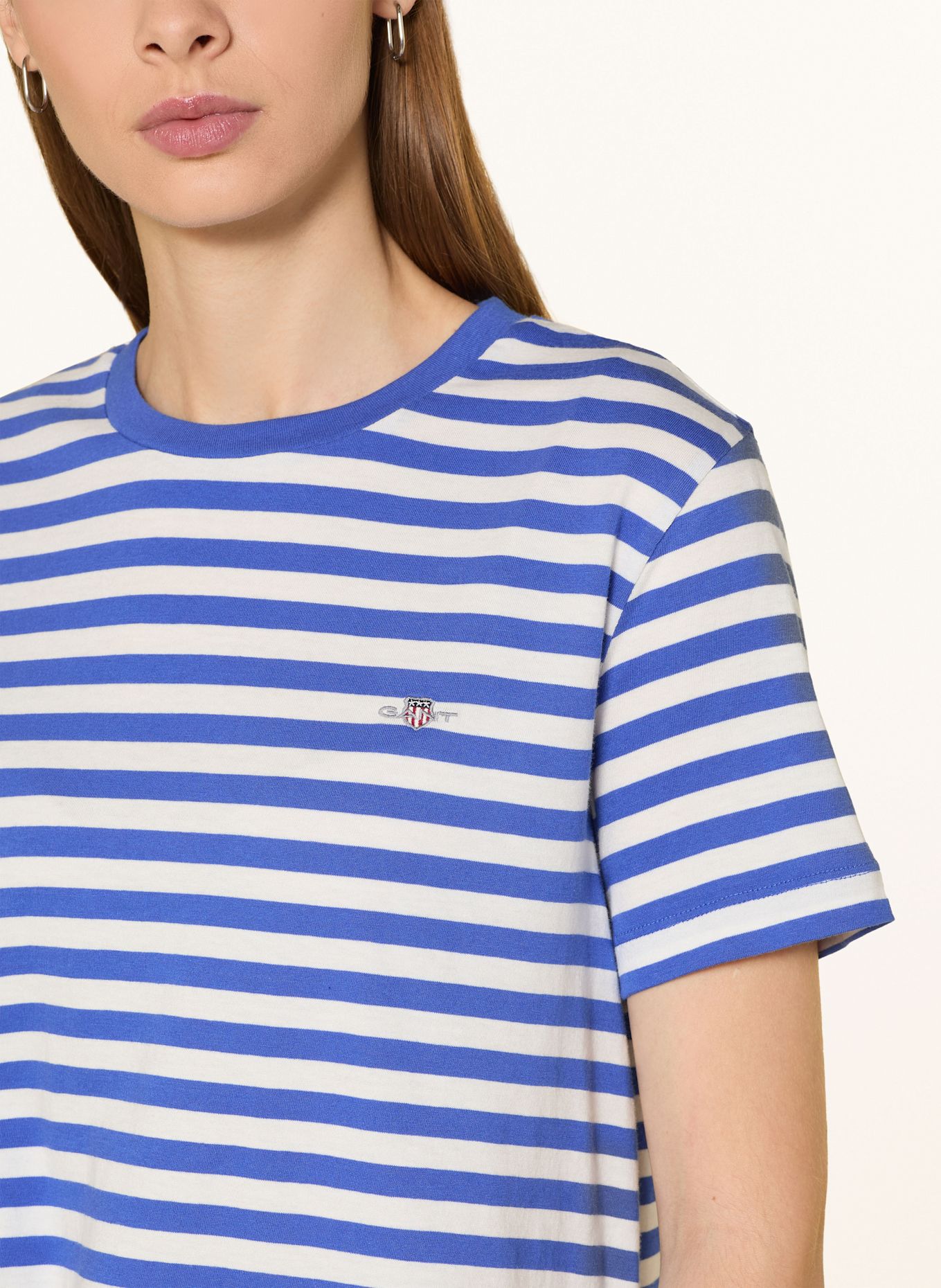 GANT T-Shirt: BLAU / WEISS