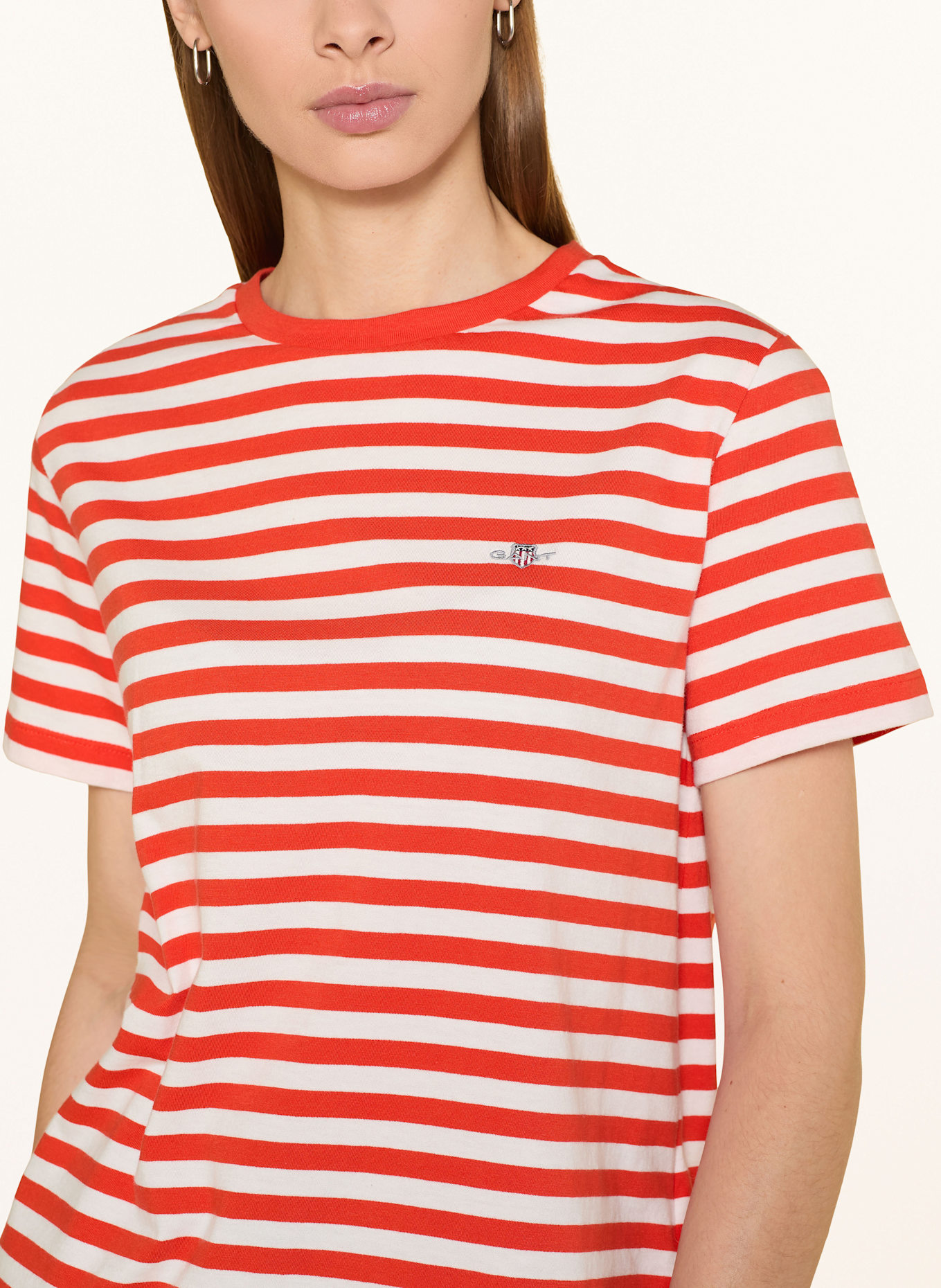 GANT T-Shirt: ROT / WEISS