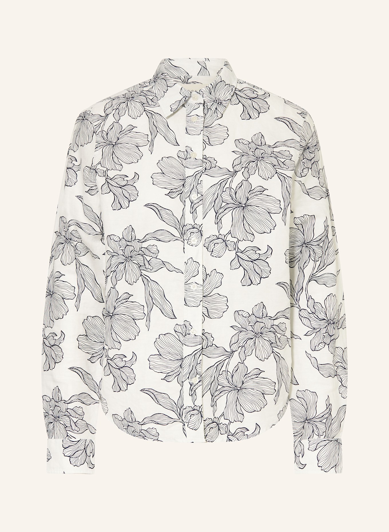 GANT Chemise en lin: BLANC / NOIR