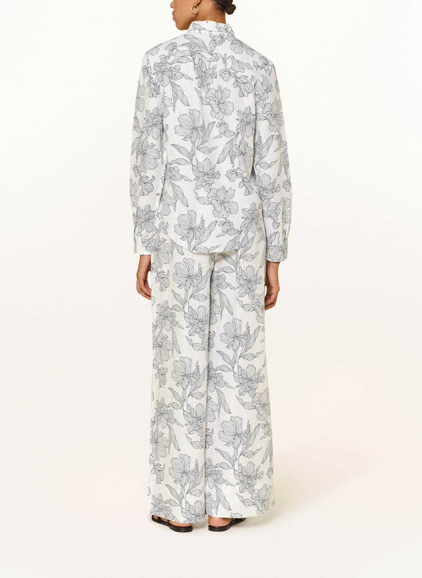 GANT Chemise en lin: BLANC / NOIR