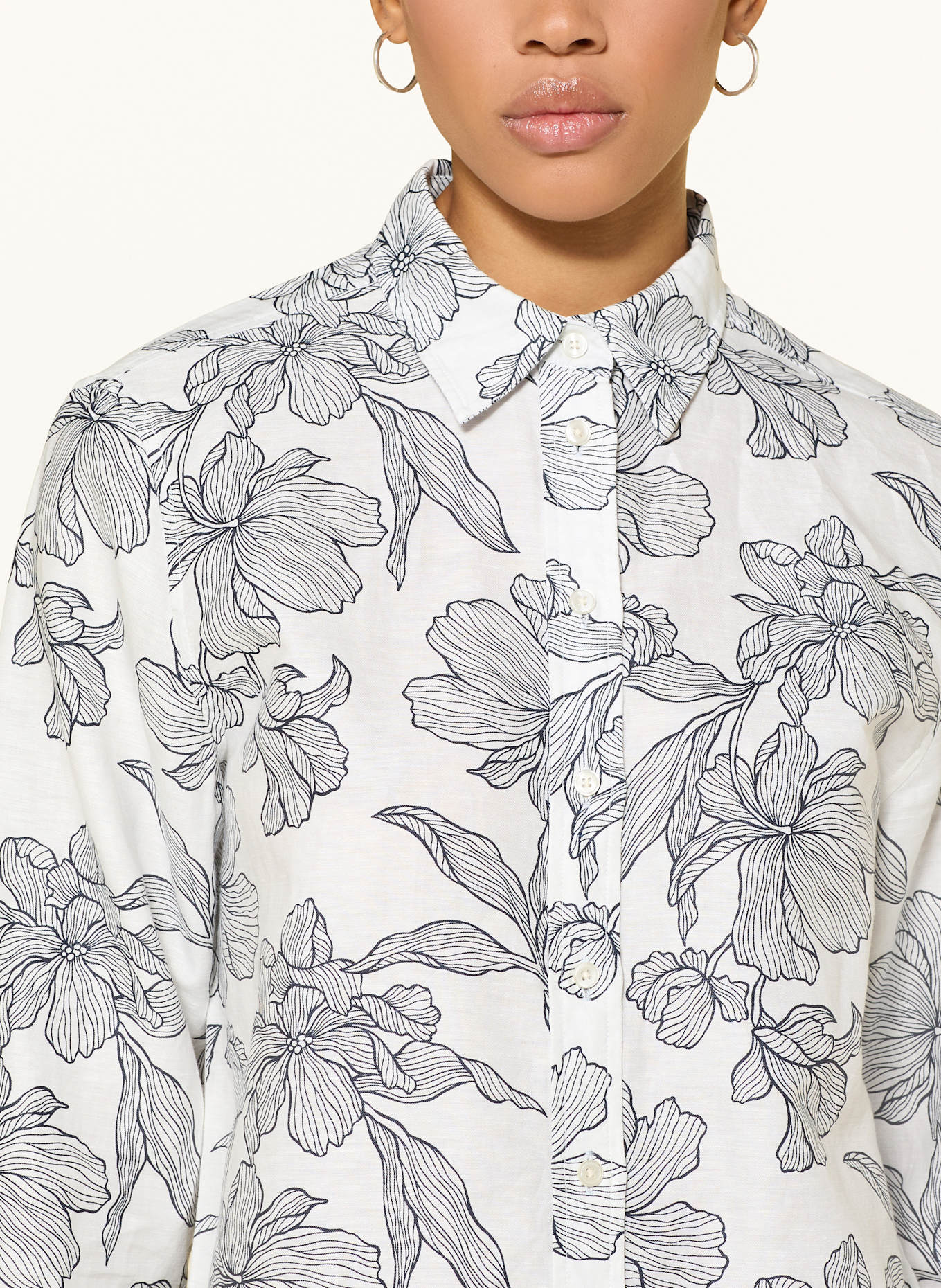 GANT Chemise en lin: BLANC / NOIR