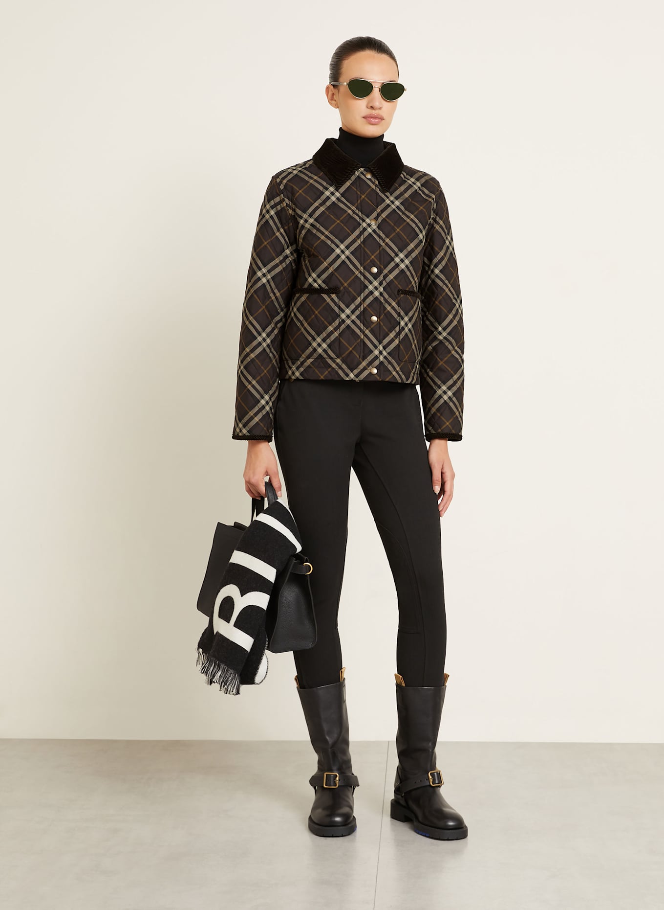 BURBERRY Steppjacke OLDHAM: DUNKELBRAUN / SCHWARZ / BEIGE