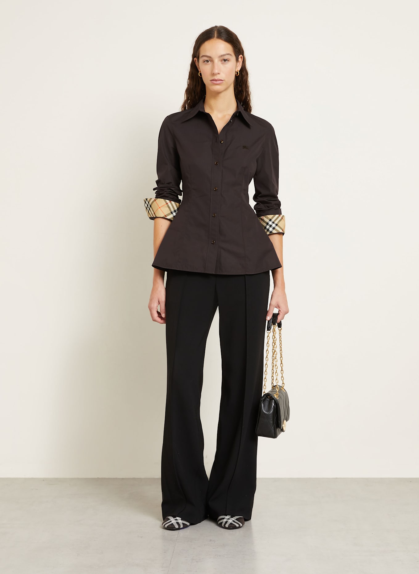 BURBERRY Koszula ELIZA: CIEMNOBRĄZOWY