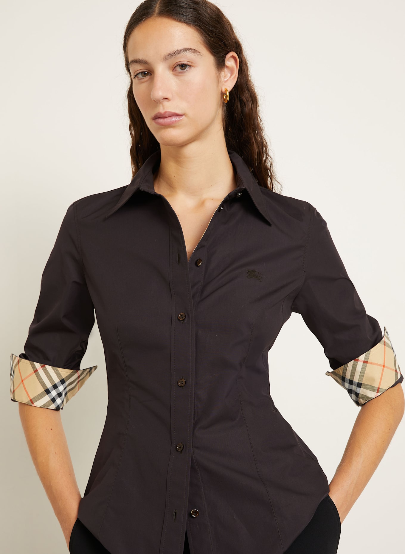 BURBERRY Koszula ELIZA: CIEMNOBRĄZOWY