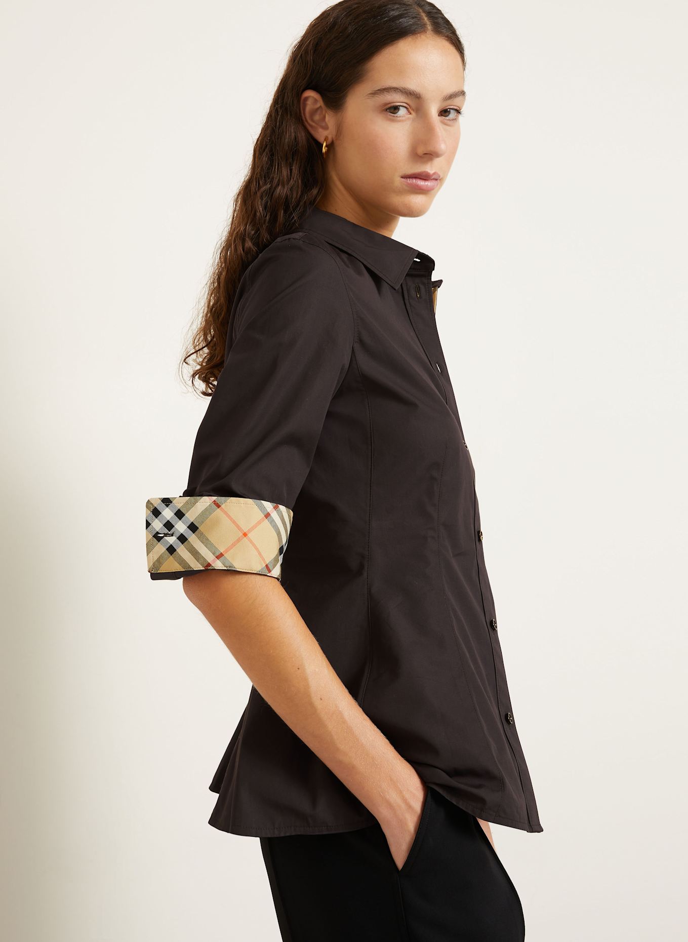 BURBERRY Koszula ELIZA: CIEMNOBRĄZOWY