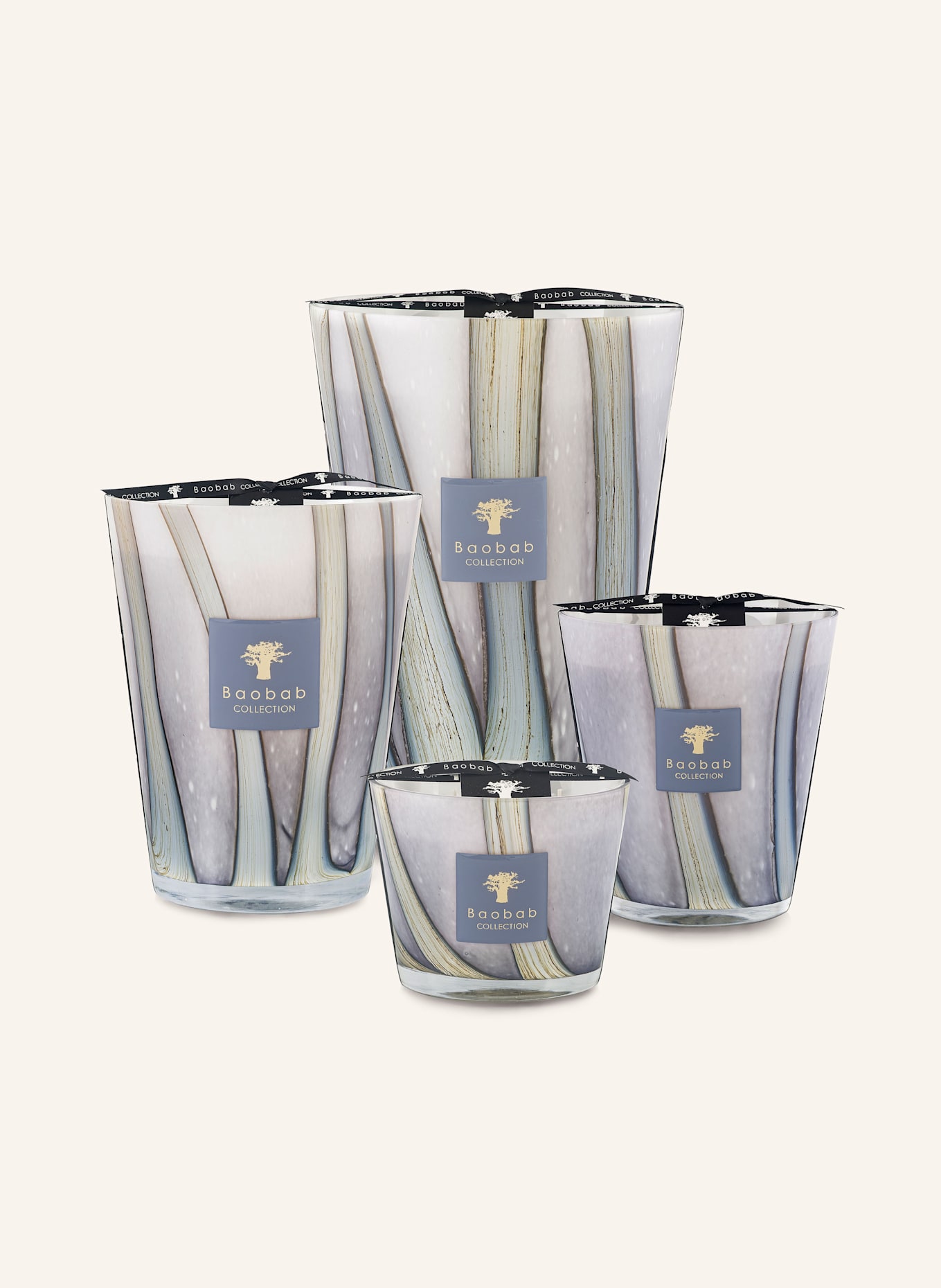 Baobab COLLECTION Duftkerze BROCELIANDE: GRAU / HELLBLAU / HELLLILA