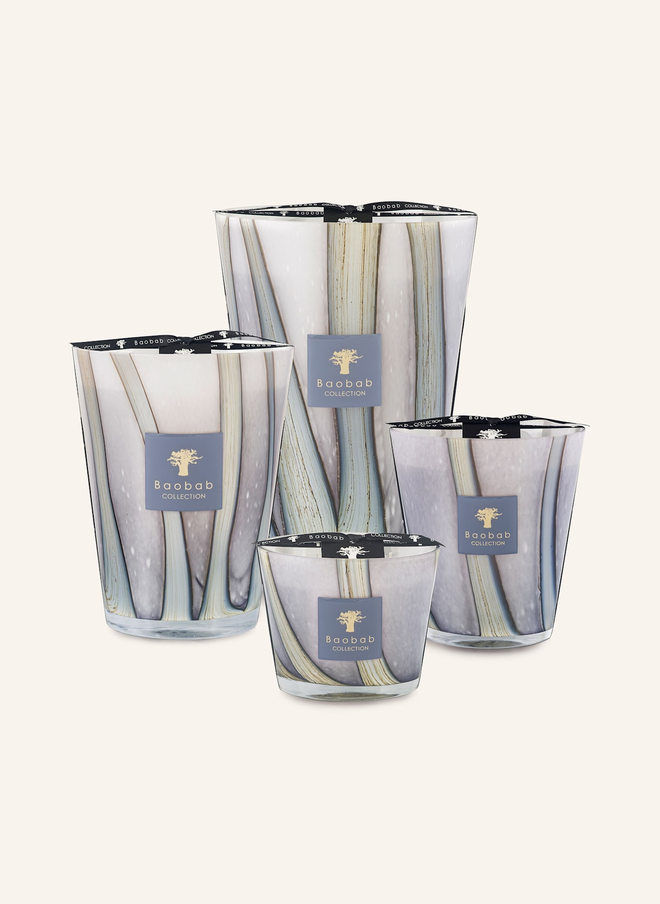 Baobab COLLECTION Vonná svíčka BROCELIANDE: ŠEDÁ/ TMAVĚ MODRÁ/ SVĚTLE FIALOVÁ