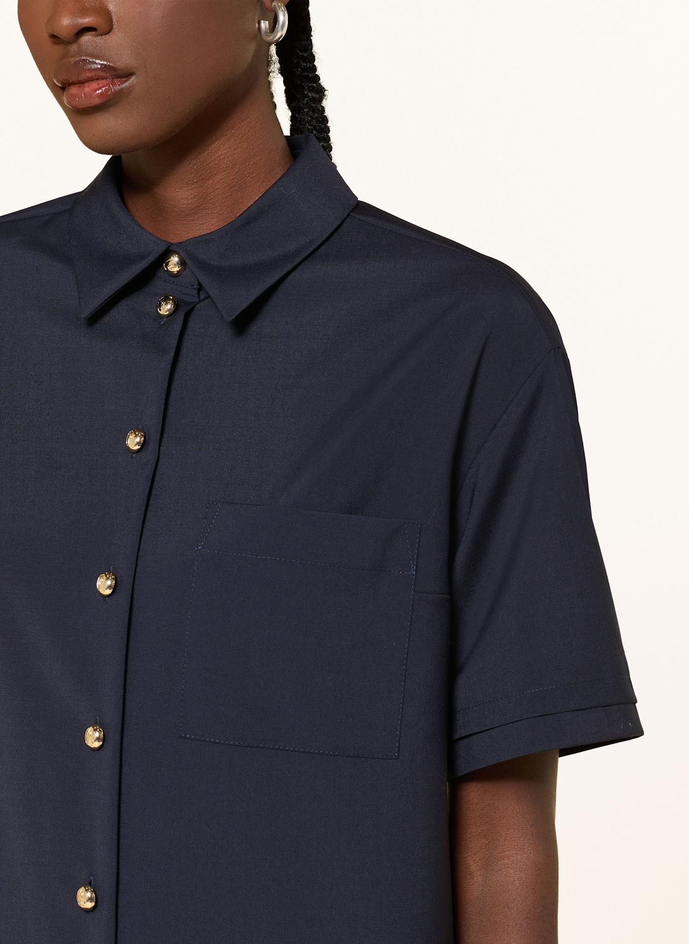 CLAUDIE PIERLOT Hemdblusenkleid mit Plisees: DUNKELBLAU