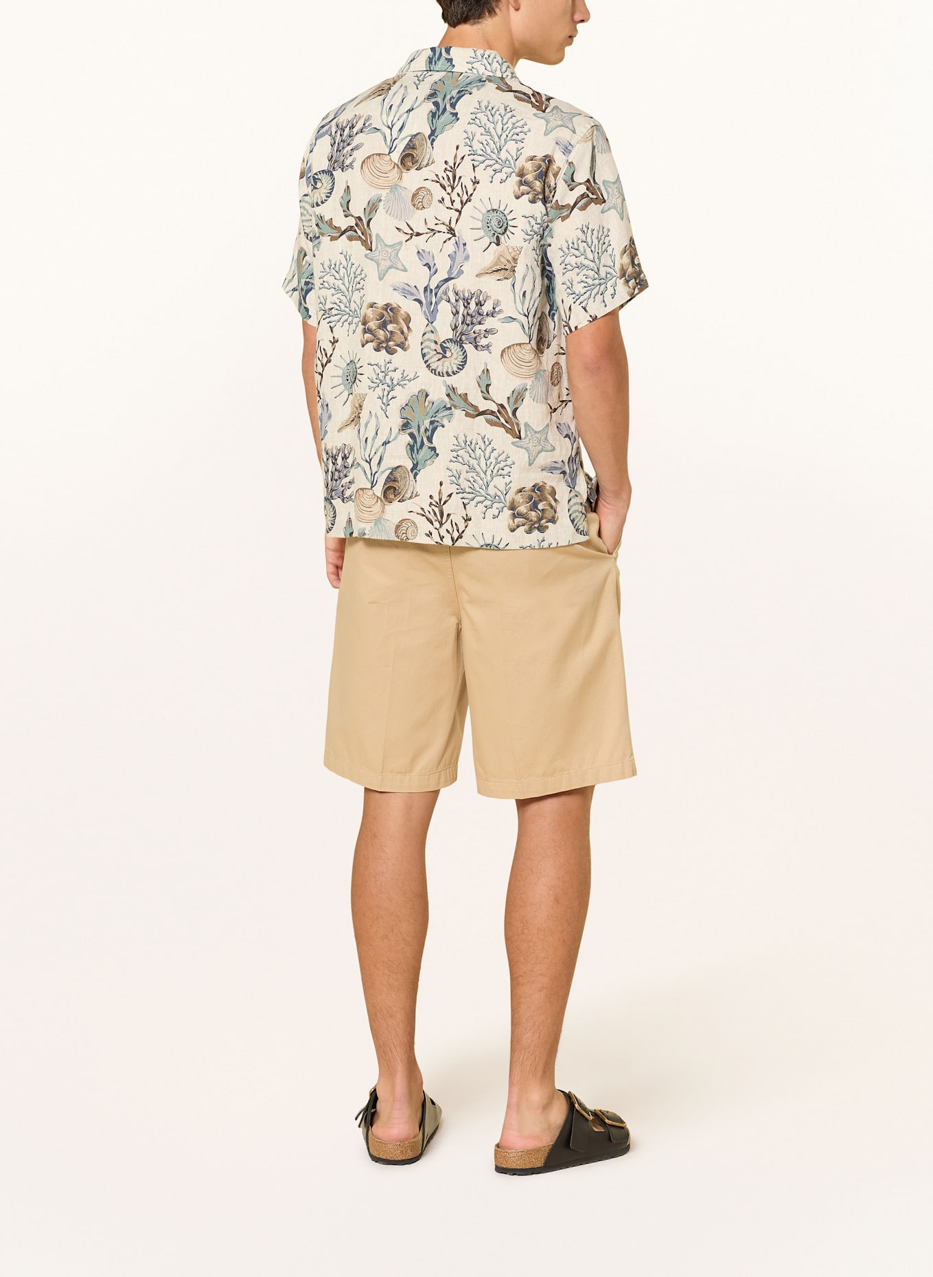 GANT Ressorthemd Regular Fit aus Leinen: BLAU / BRAUN