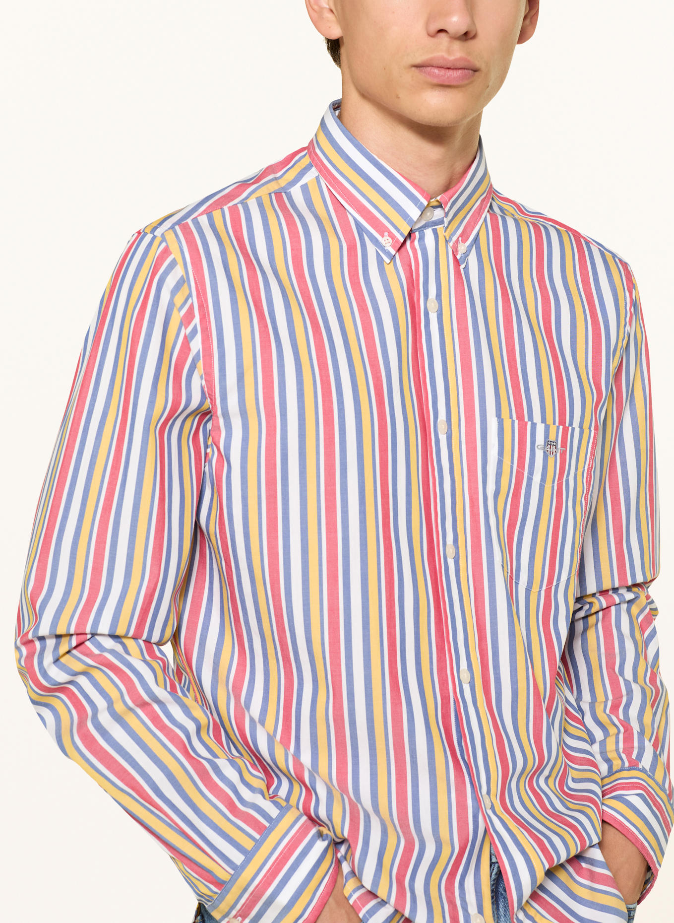GANT Hemd Regular Fit: ROT / BLAU / GELB