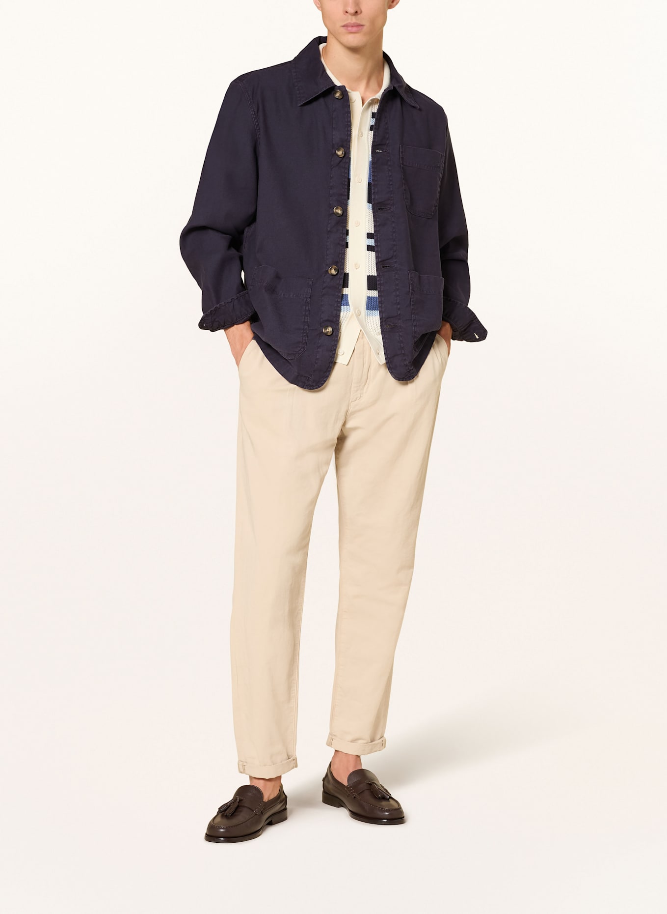 GANT Surchemise en lin: BLEU FONCÉ