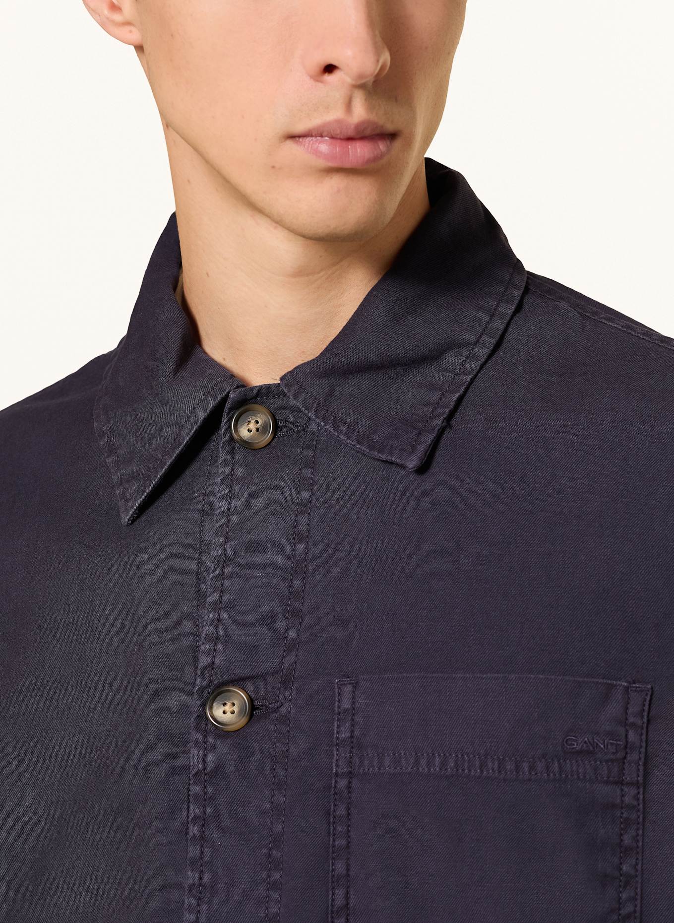 GANT Surchemise en lin: BLEU FONCÉ
