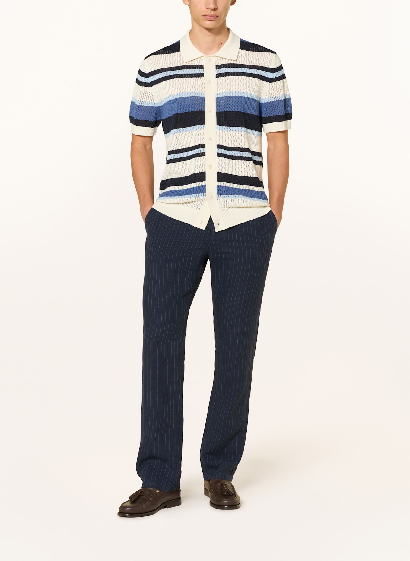 GANT Linnen chino Regular Fit: DONKERBLAUW