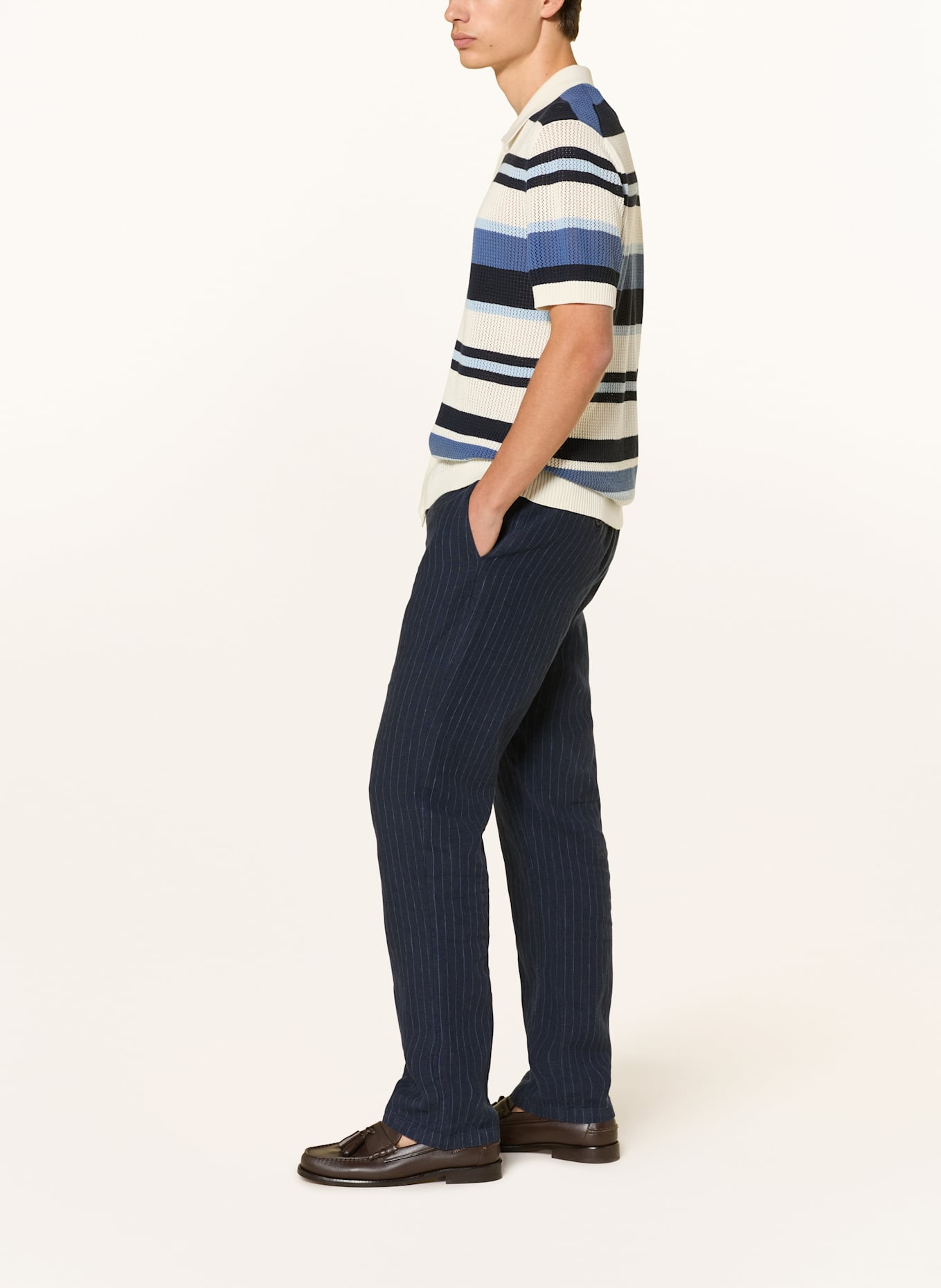 GANT Linnen chino Regular Fit: DONKERBLAUW