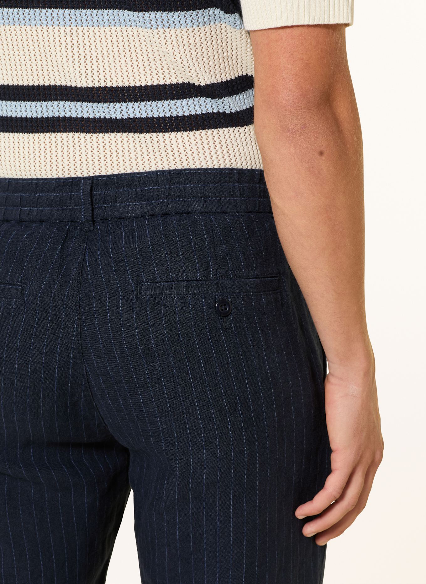 GANT Linnen chino Regular Fit: DONKERBLAUW