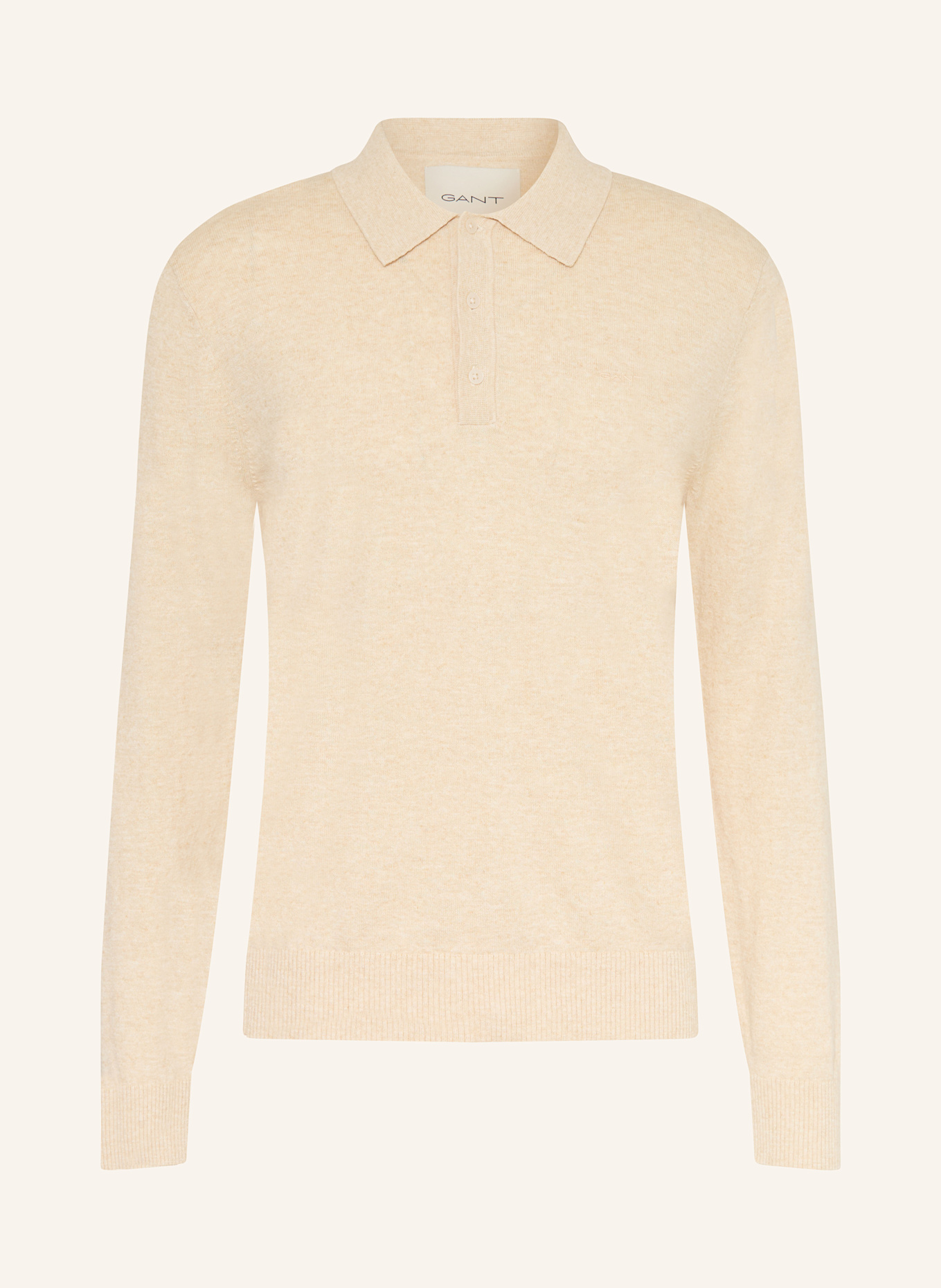 GANT Strick-Poloshirt mit Leinen: CREME