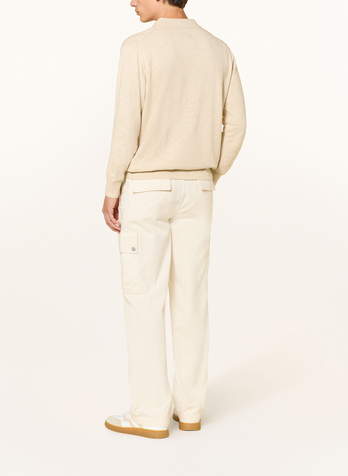 GANT Strick-Poloshirt mit Leinen: CREME