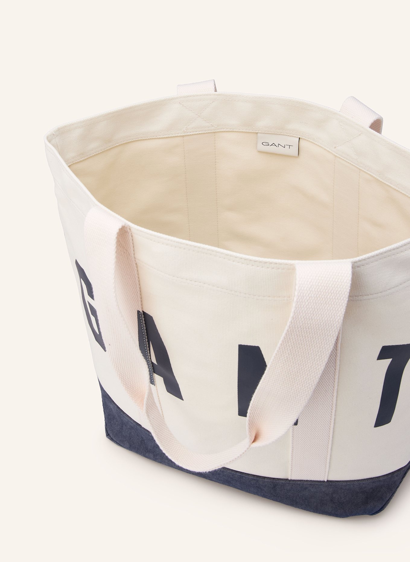 GANT Shopper: ECRU / DUNKELBLAU