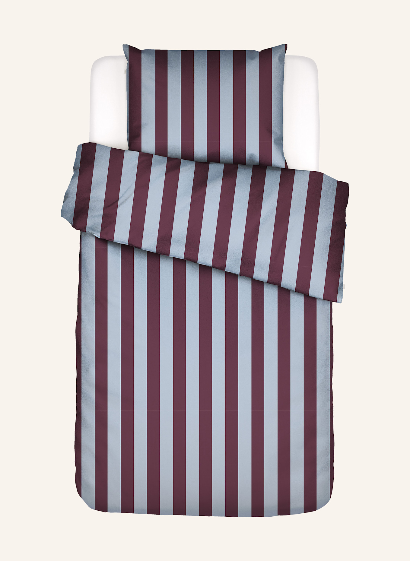 ESSENZA Bettwäsche MINTE: HELLBLAU / DUNKELROT