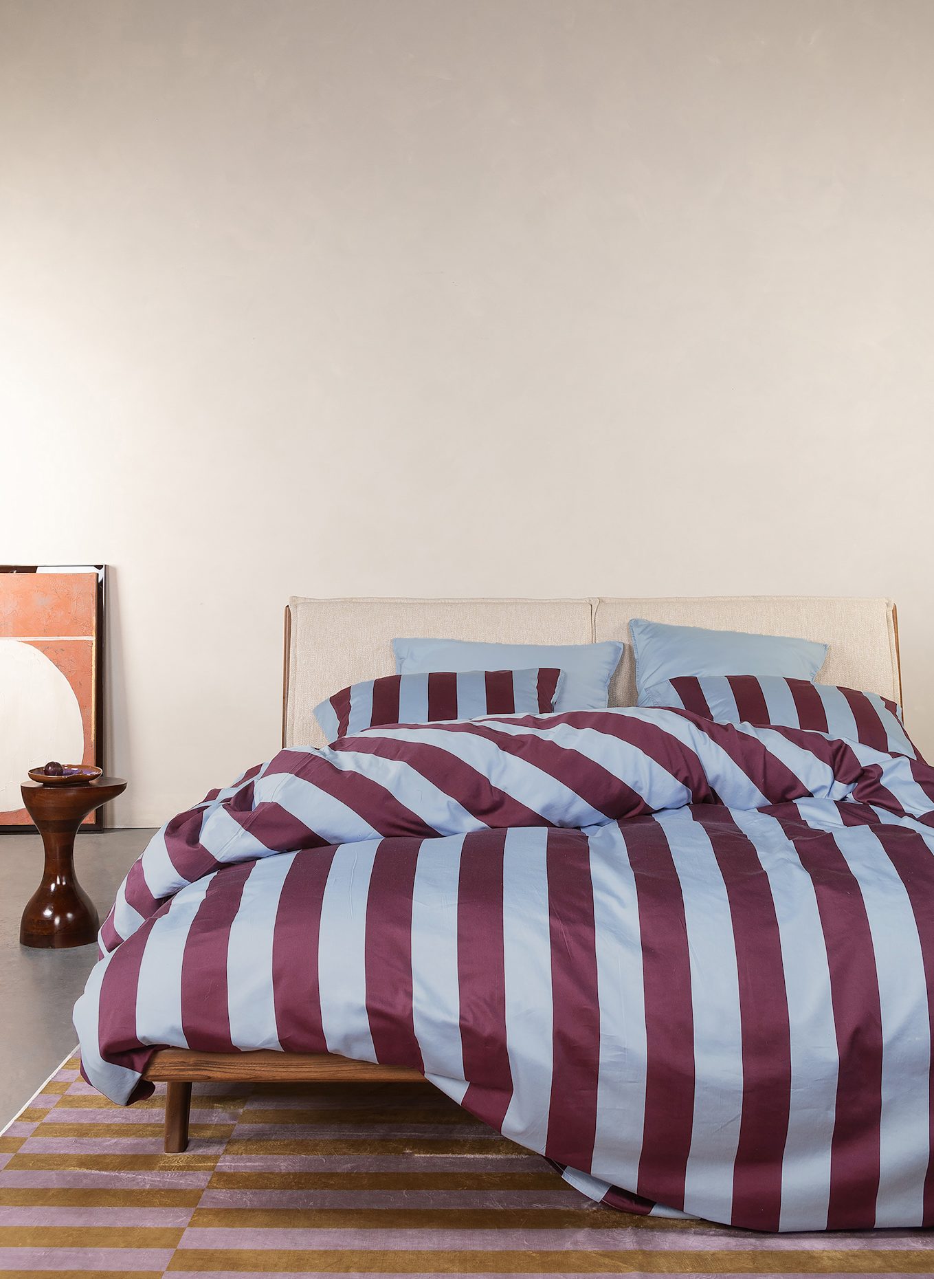 ESSENZA Bettwäsche MINTE: HELLBLAU / DUNKELROT