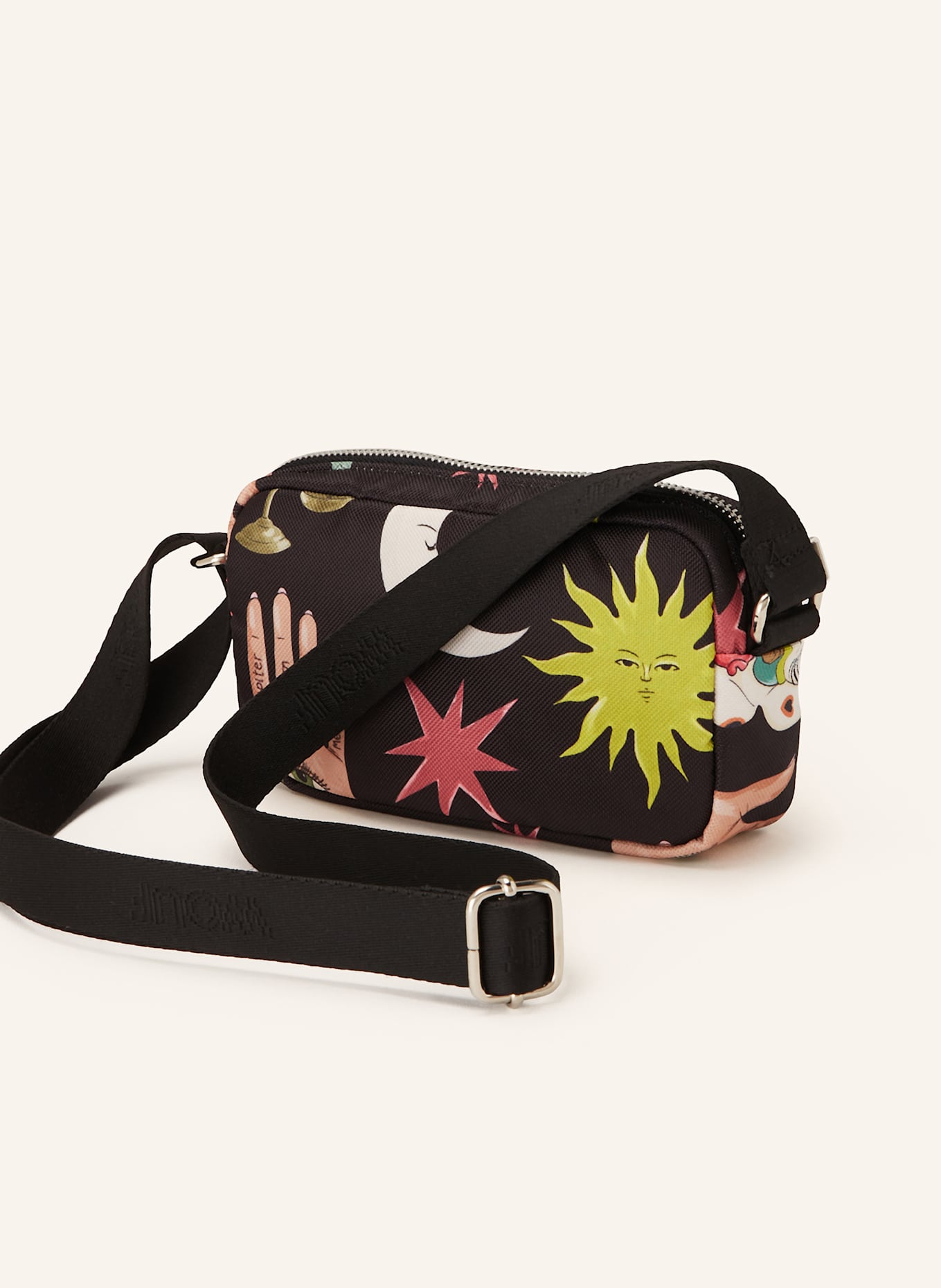 WOUF Umhängetasche FORTUNA MINI: SCHWARZ / GRÜN / PINK