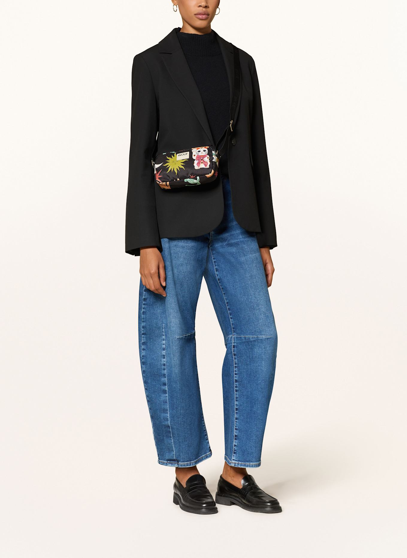 WOUF Umhängetasche FORTUNA MINI: SCHWARZ / GRÜN / PINK