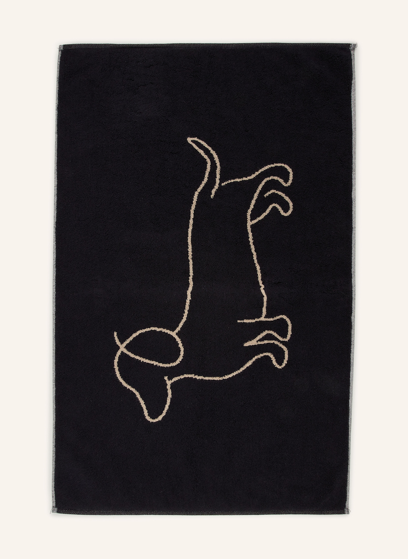 Cawö Badematte WE LOVE DOGS: SCHWARZ / BEIGE