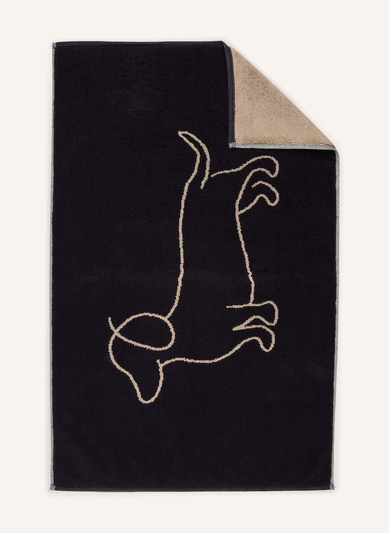 Cawö Badematte WE LOVE DOGS: SCHWARZ / BEIGE