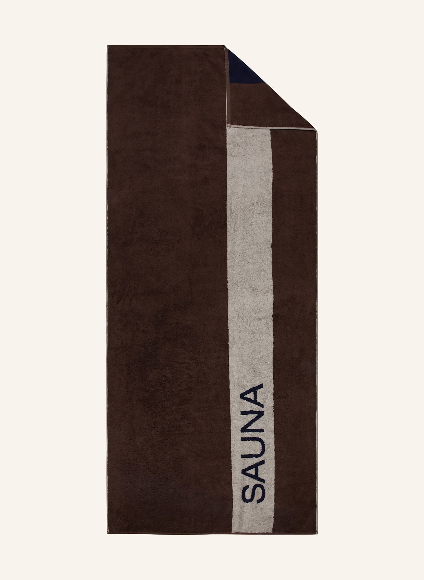 Cawö Serviette de sauna SAUNA: MARRON FONCÉ / GRIS / BLEU