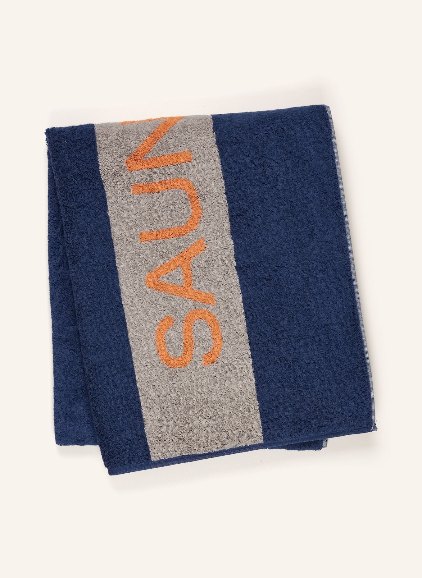 Cawö Ręcznik do sauny SAUNA: GRANATOWY / SZARY / POMARAŃCZOWY