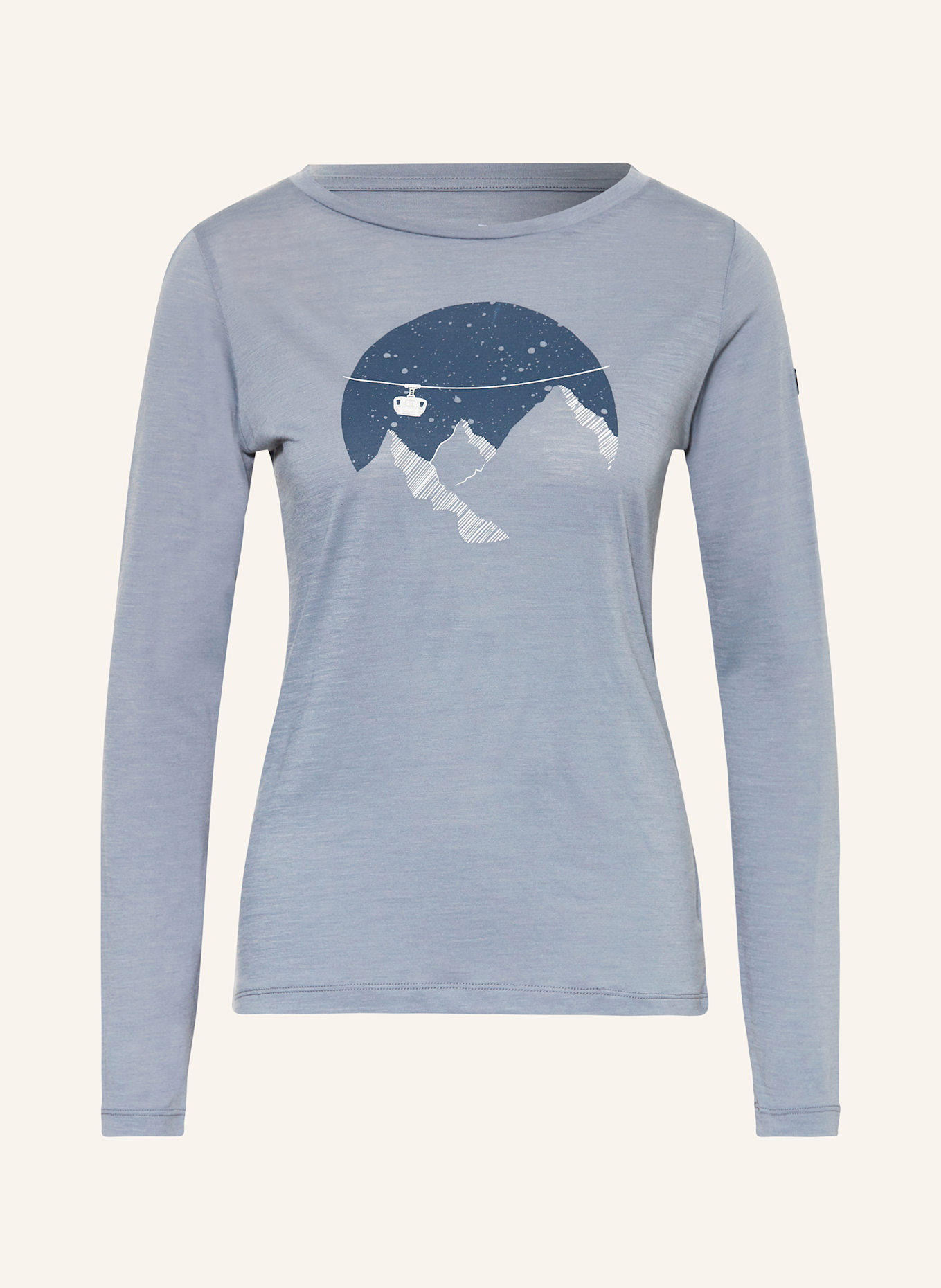 super.natural Longsleeve GONDOLA mit Merinowolle: BLAUGRAU