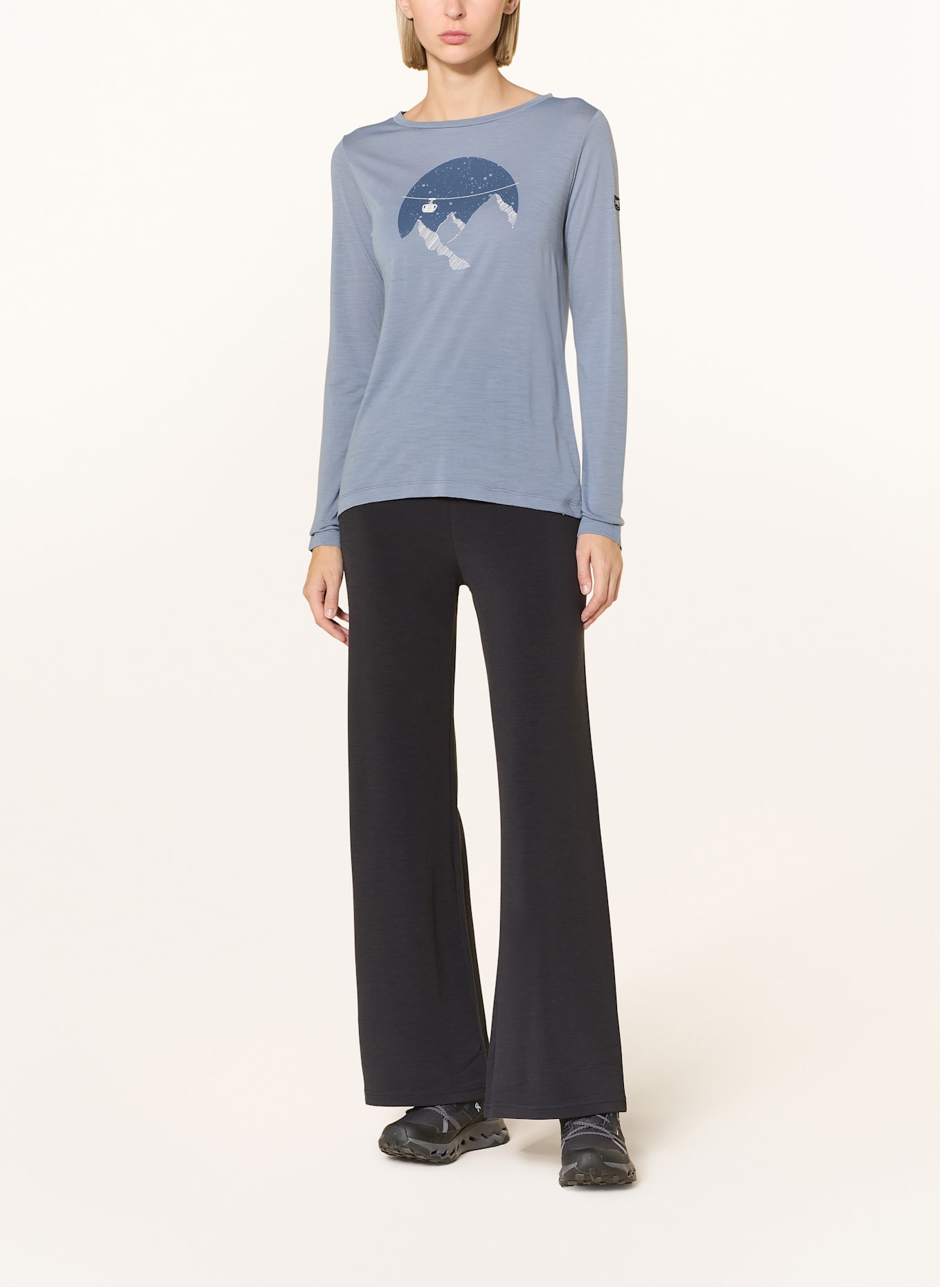 super.natural Longsleeve GONDOLA mit Merinowolle: BLAUGRAU