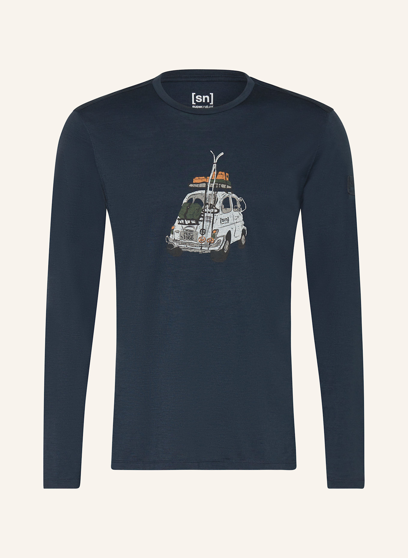 super.natural Longsleeve CARSKI BIO mit Merinowolle: DUNKELBLAU