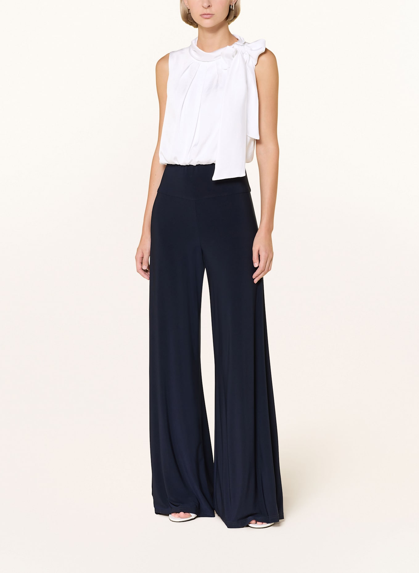 Joseph Ribkoff SIGNATURE Jumpsuit mit Schluppe: DUNKELBLAU / WEISS