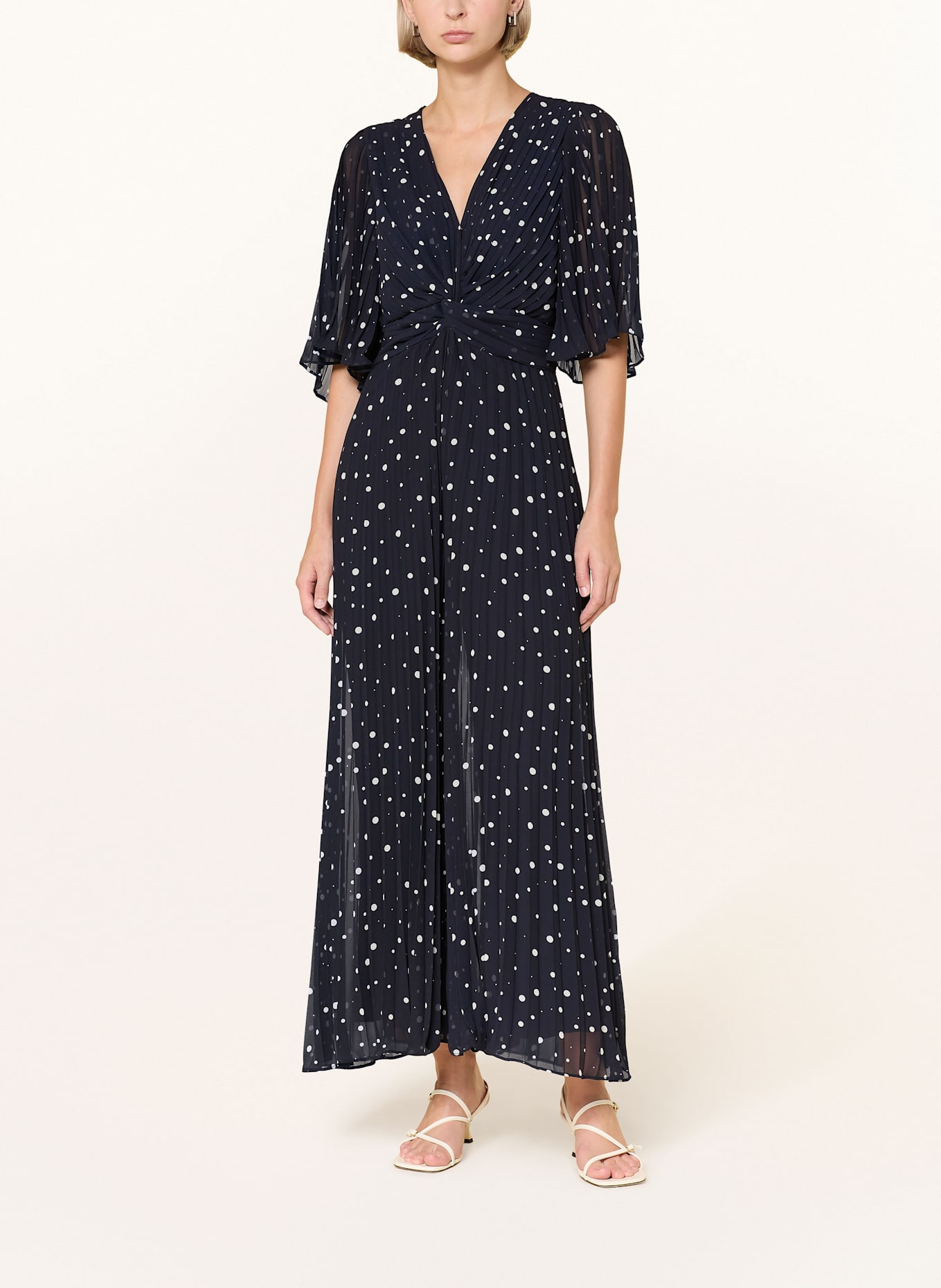 Joseph Ribkoff SIGNATURE Overal s plisováním: TMAVĚ MODRÁ / BÍLÁ