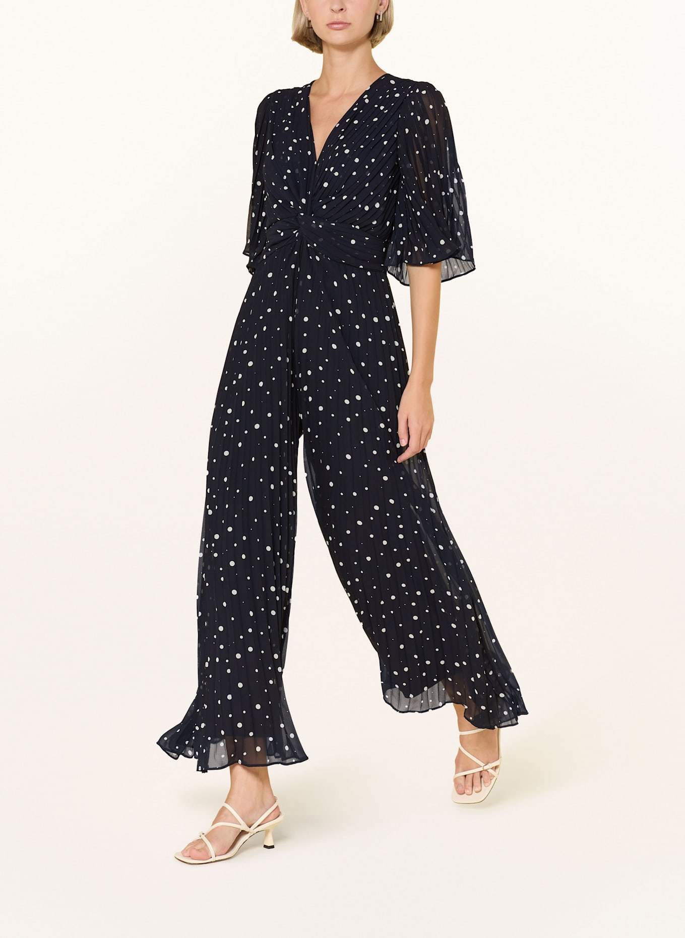 Joseph Ribkoff SIGNATURE Overal s plisováním: TMAVĚ MODRÁ / BÍLÁ