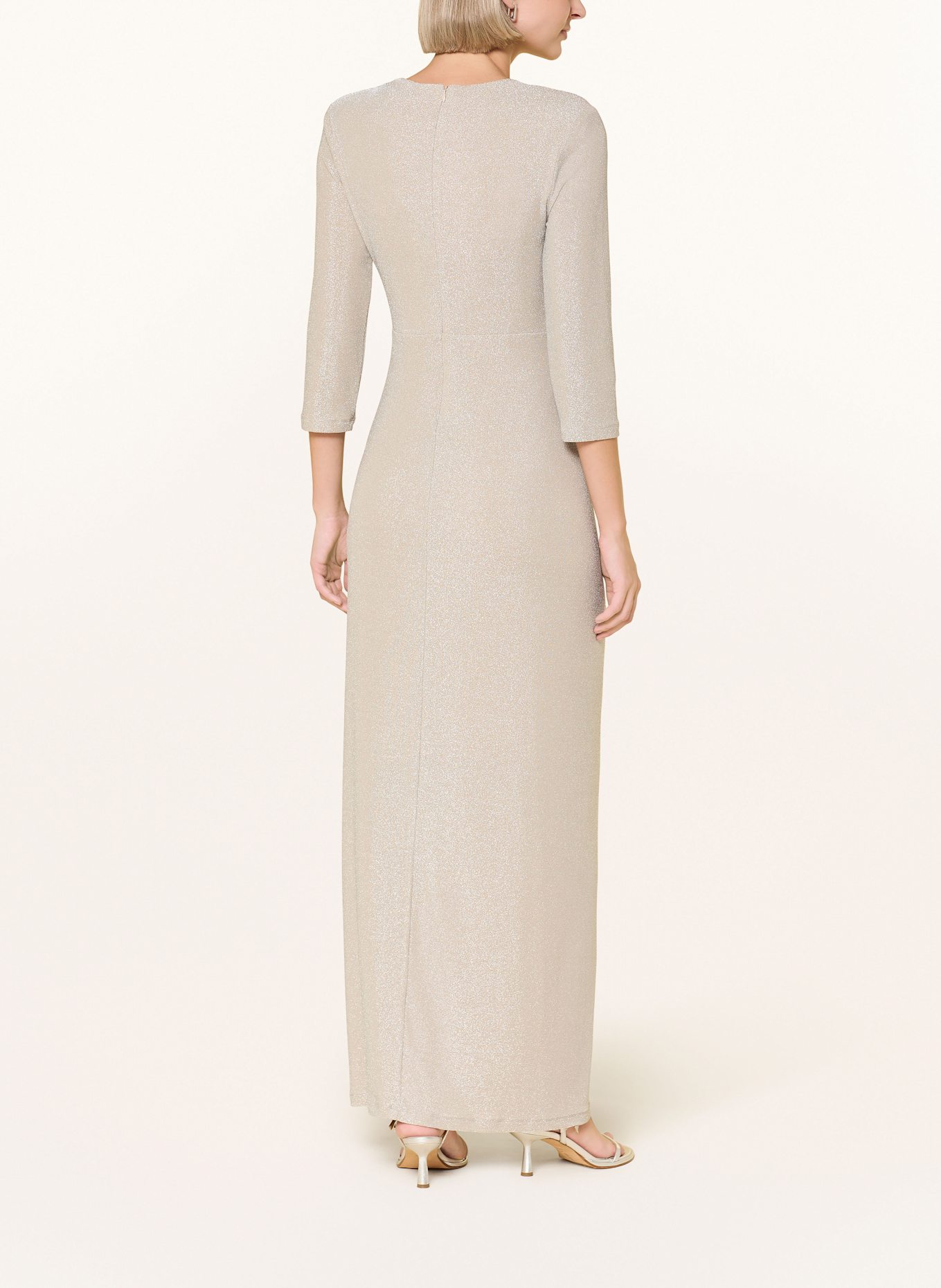 Joseph Ribkoff SIGNATURE Sukienka wieczorowa z błyszczącą przędzą: BIAŁOZŁOTY