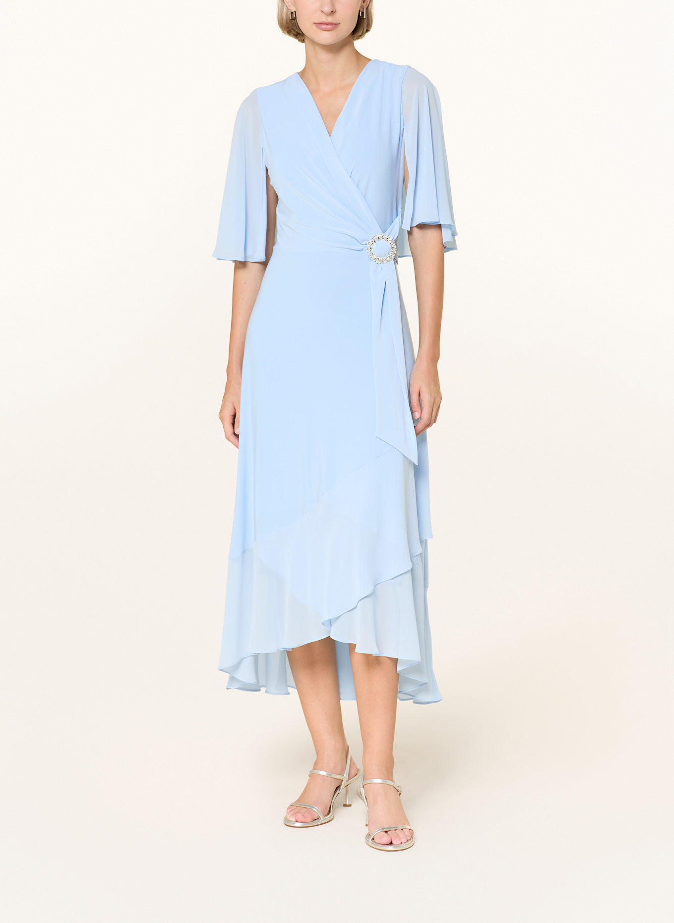 Joseph Ribkoff SIGNATURE Robe de cocktail style portefeuille: BLEU CLAIR
