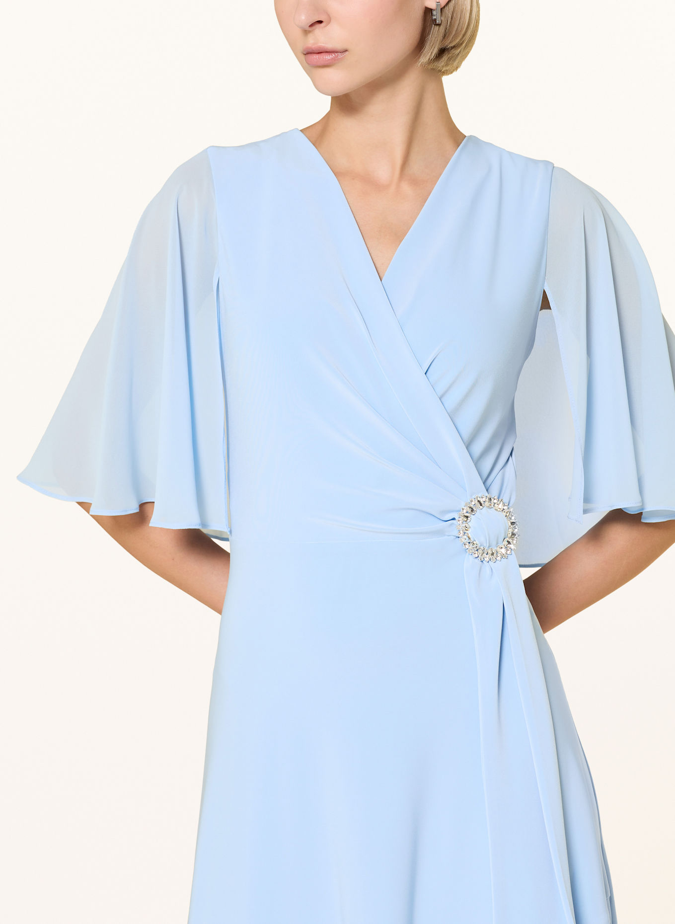 Joseph Ribkoff SIGNATURE Robe de cocktail style portefeuille: BLEU CLAIR