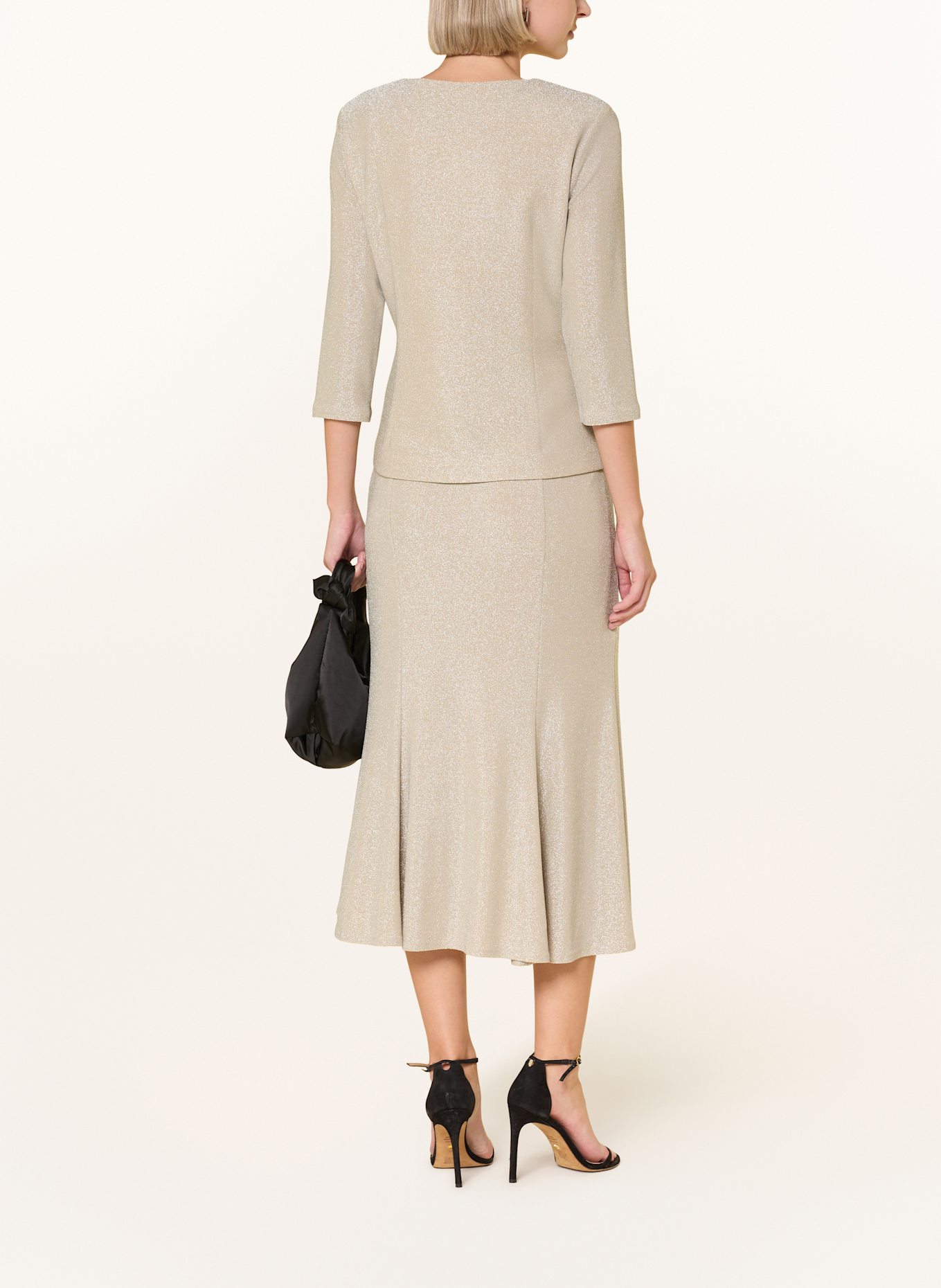 Joseph Ribkoff SIGNATURE Zestaw: Blezer i top z ozdobnymi kamykami: BIAŁOZŁOTY