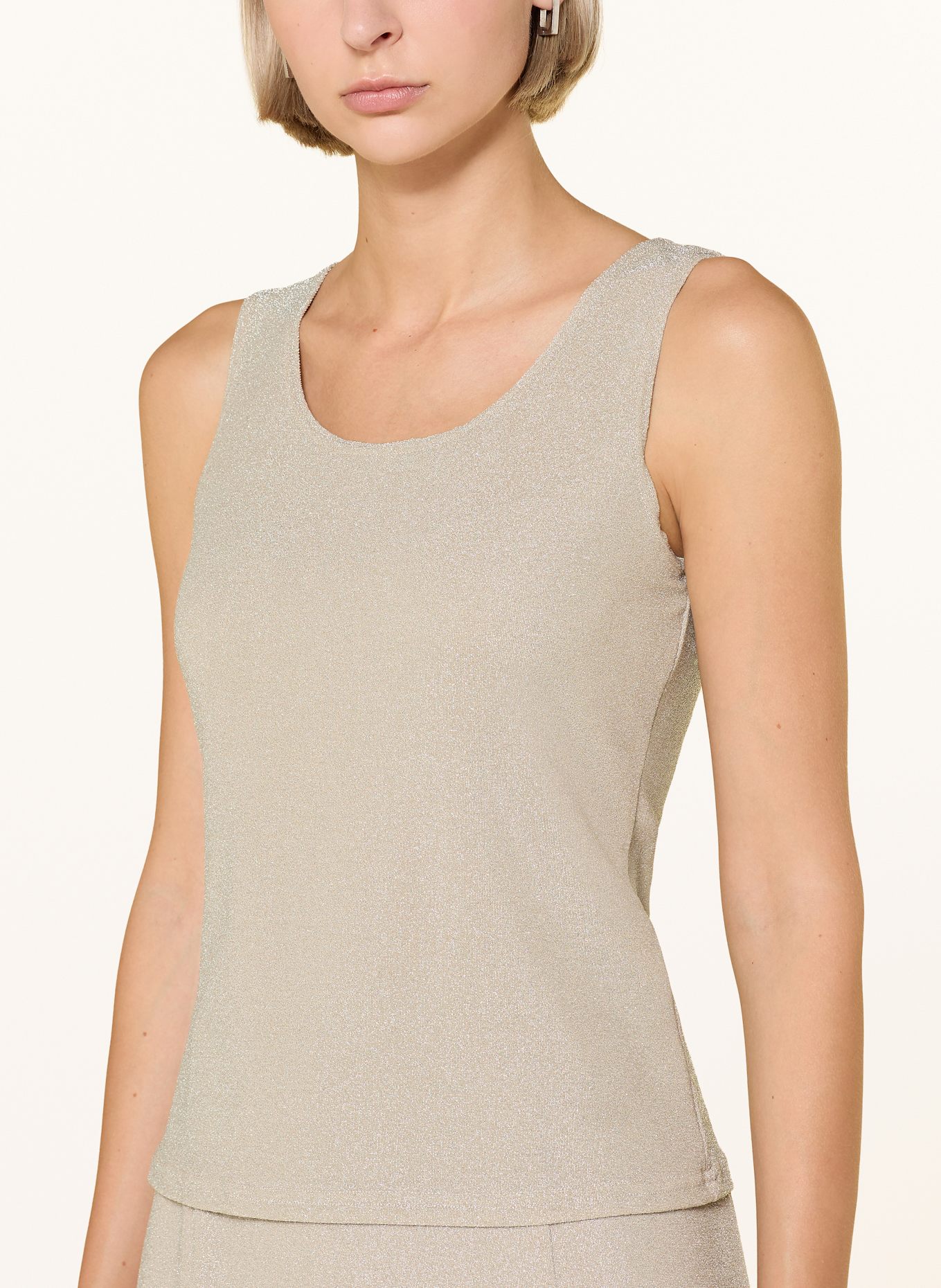 Joseph Ribkoff SIGNATURE Zestaw: Blezer i top z ozdobnymi kamykami: BIAŁOZŁOTY