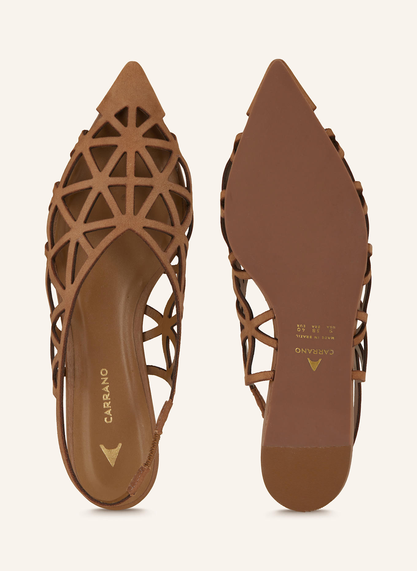 CARRANO Slingballerinas: HELLBRAUN