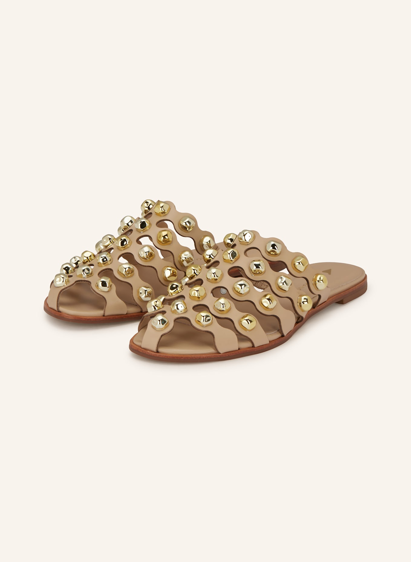CARRANO Mules with rivets: BEIGE