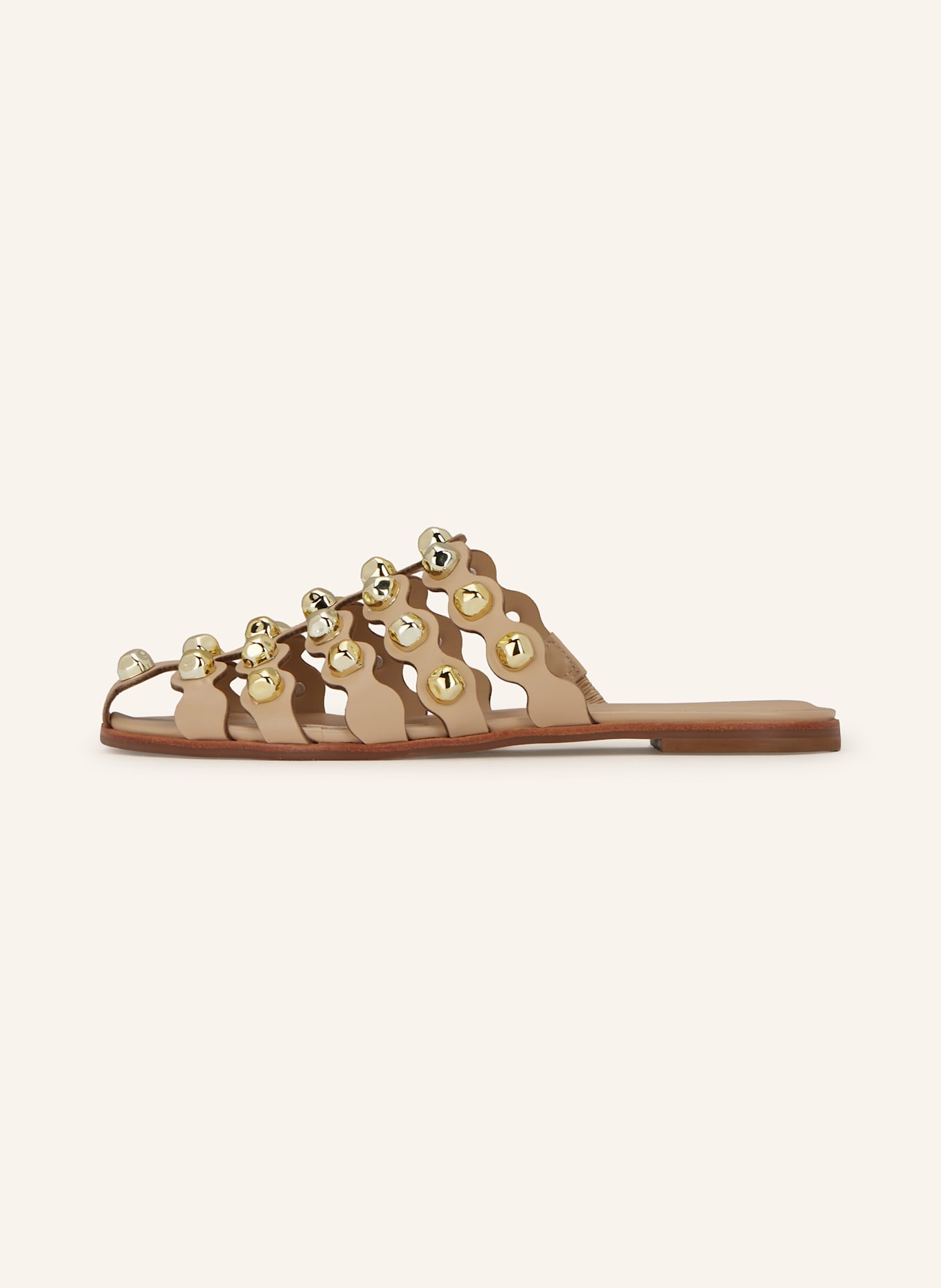 CARRANO Mules with rivets: BEIGE