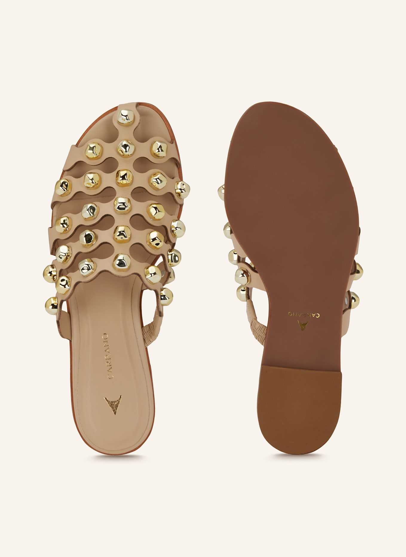 CARRANO Mules with rivets: BEIGE