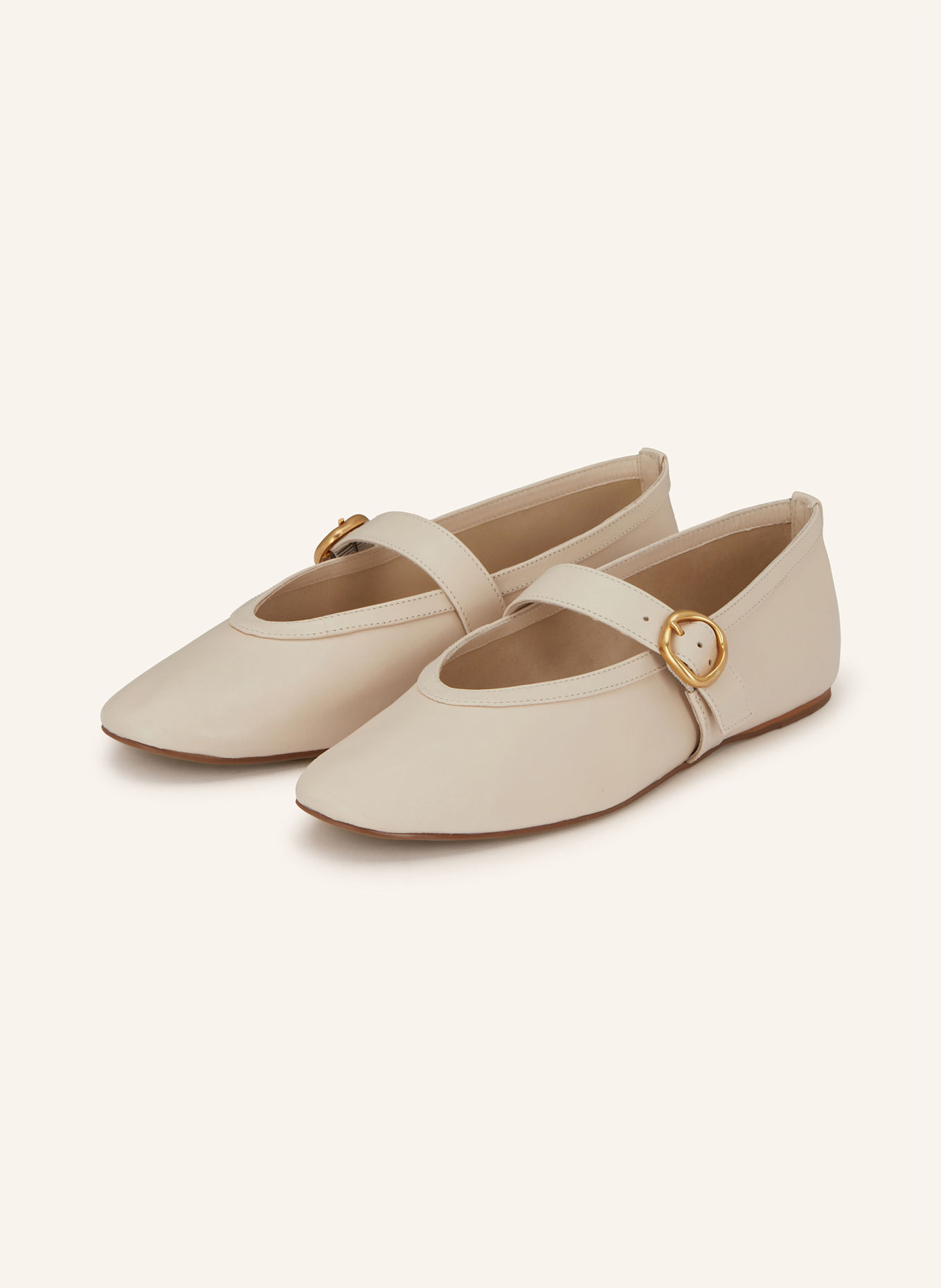 CARRANO Mary-Jane-Ballerinas: CREME